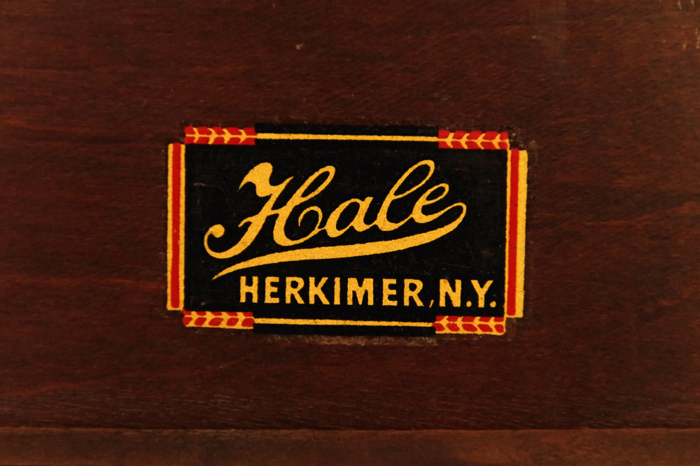 Hale Barrister Walnut Bookcase with Four Book Compartments, Base and Top 