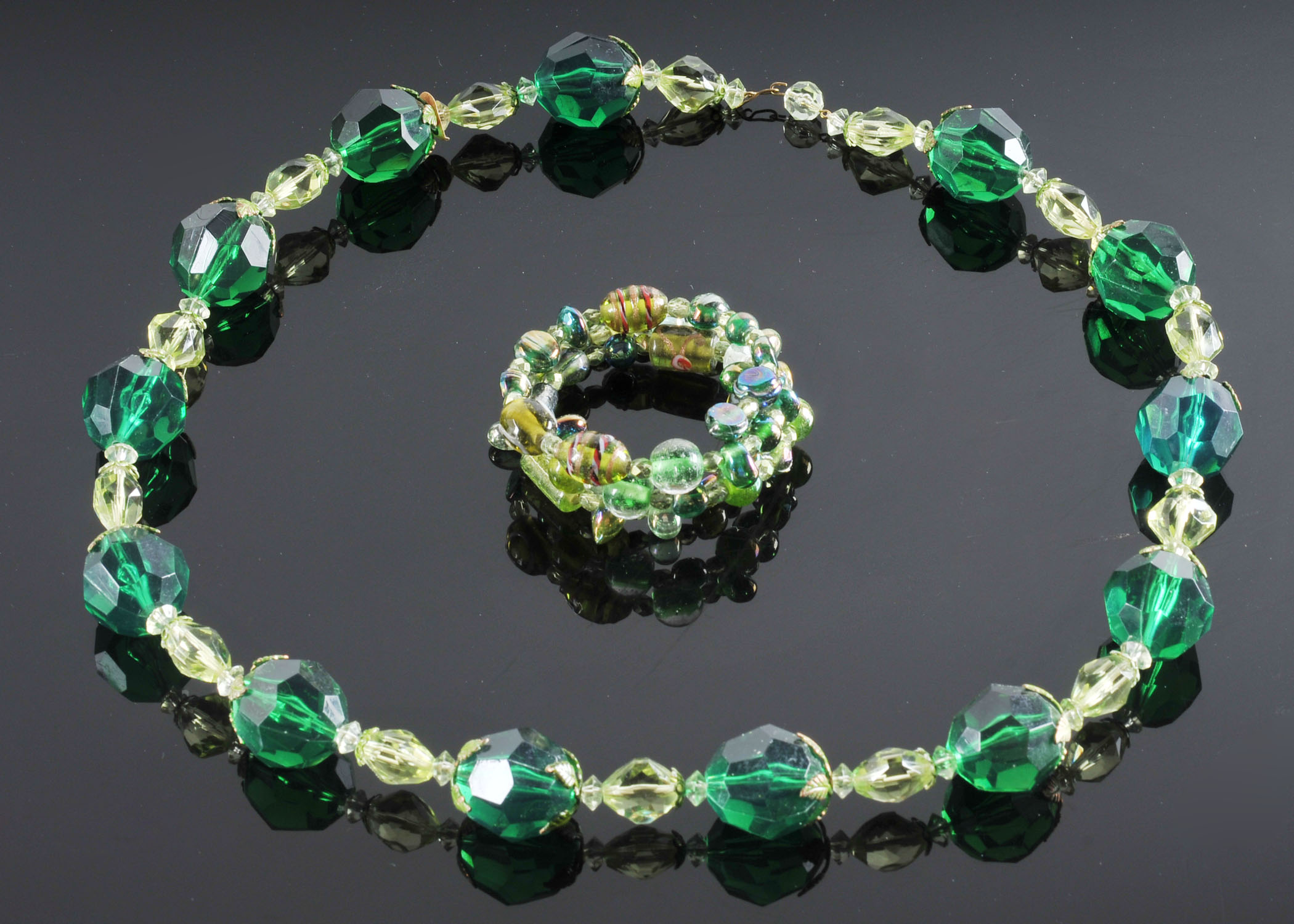 Lot of Fun Artisan Made Green Jewelry 