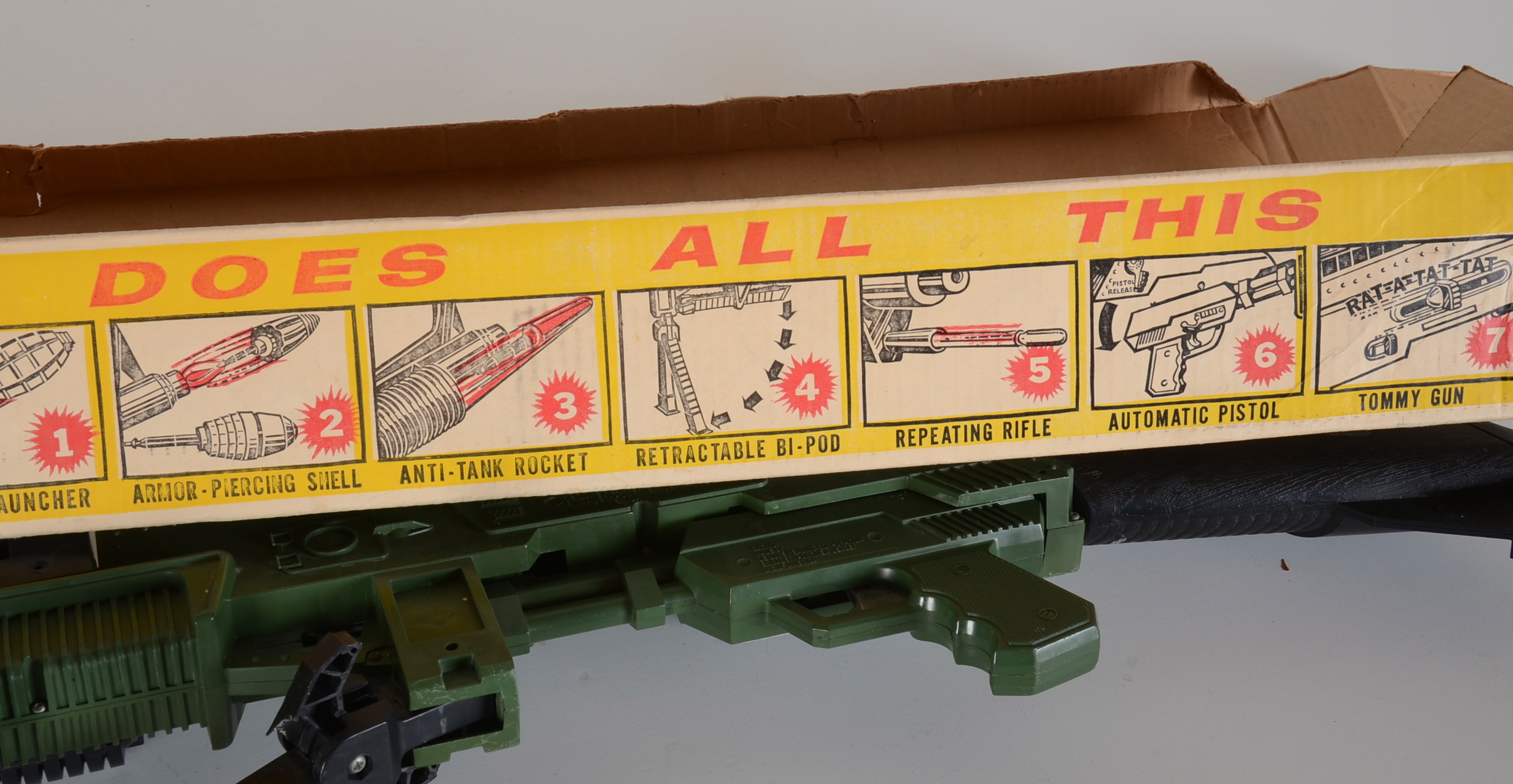 Vintage Johnny Seven "One Man Army" Topper Toys Gun In Original Box