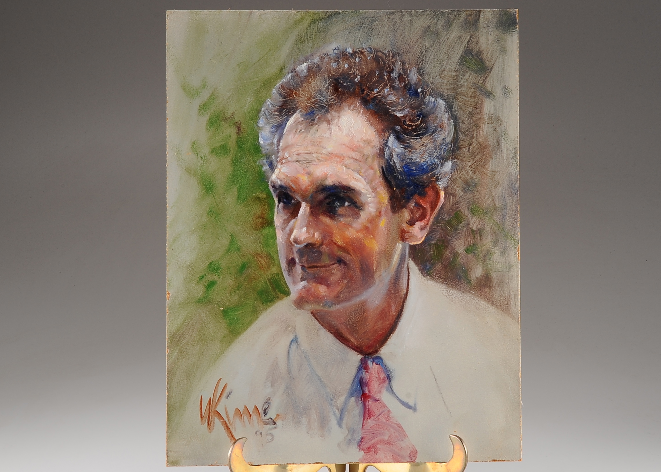 W. Kime Original Oil on Board, Portrait