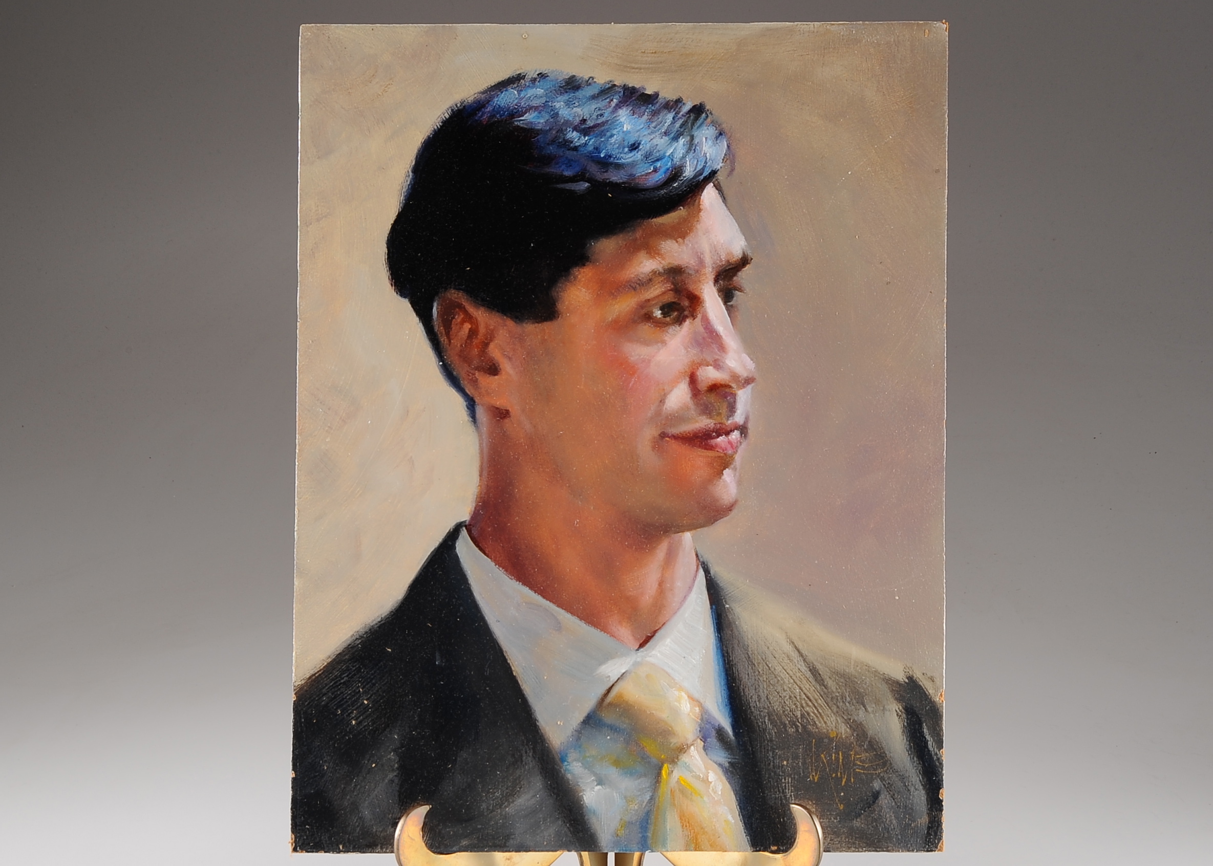 W. Kime Original Oil on Board, Portrait