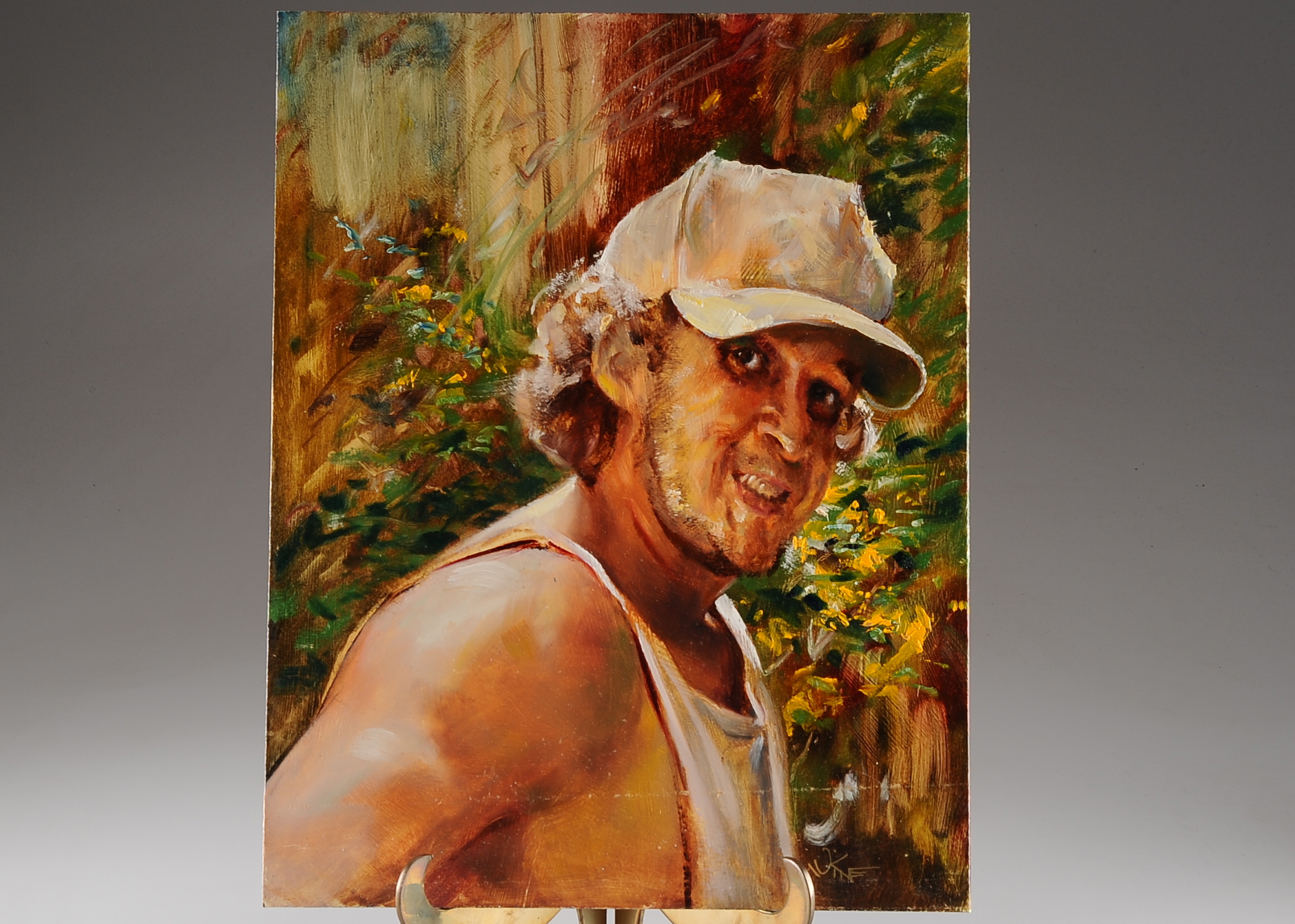 W. Kime Original Oil on Board, Portrait