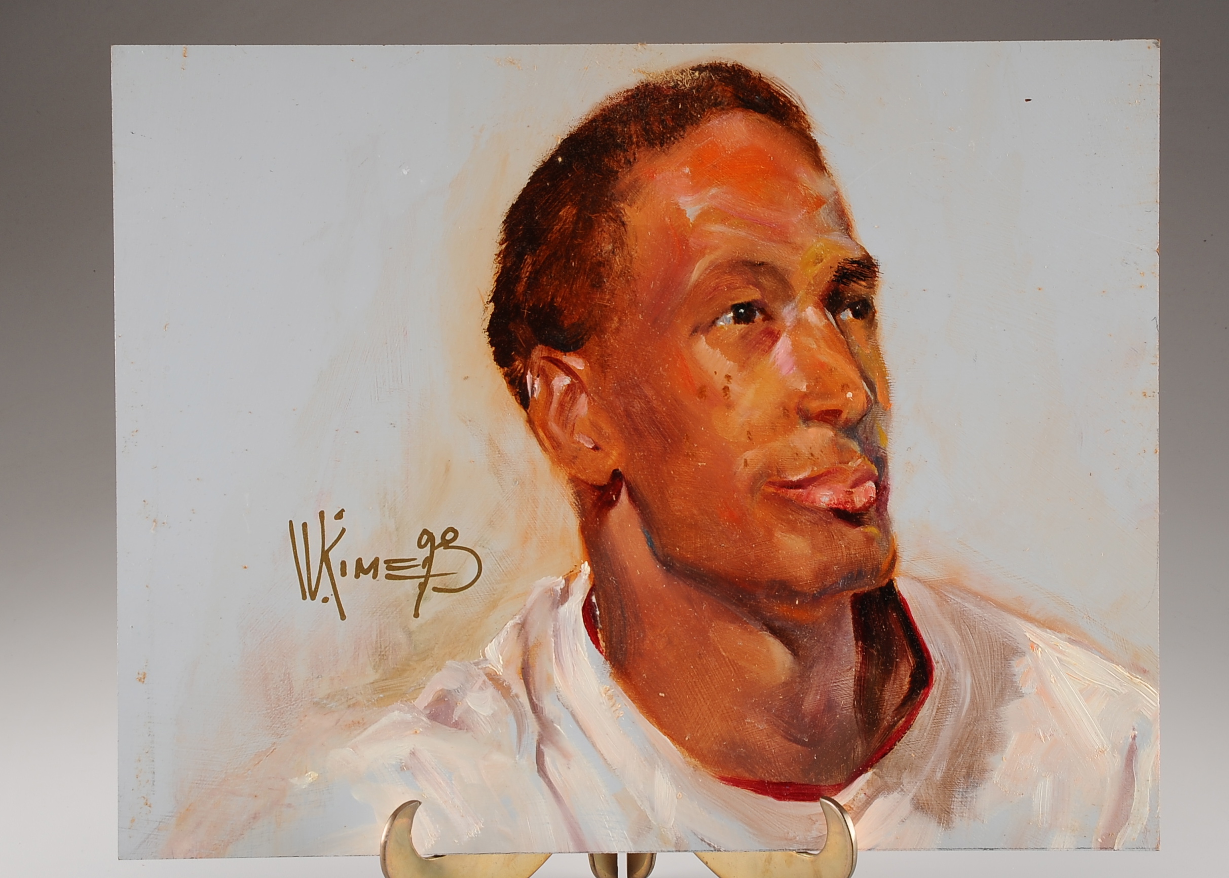 Original Oil Painting on Board by W. Kime, Portrait 