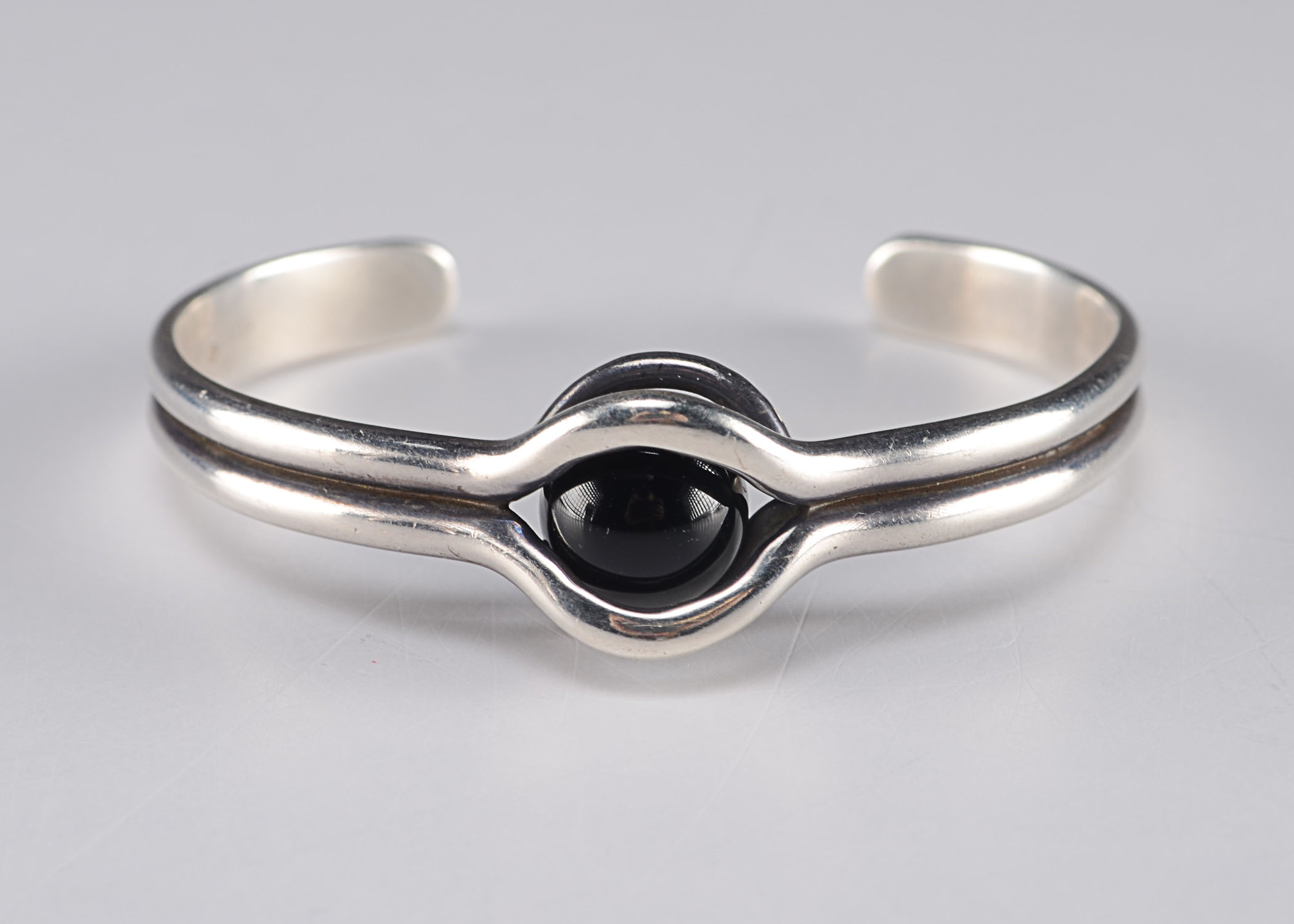 Modern Sterling Bracelet with Interchangeable Stones