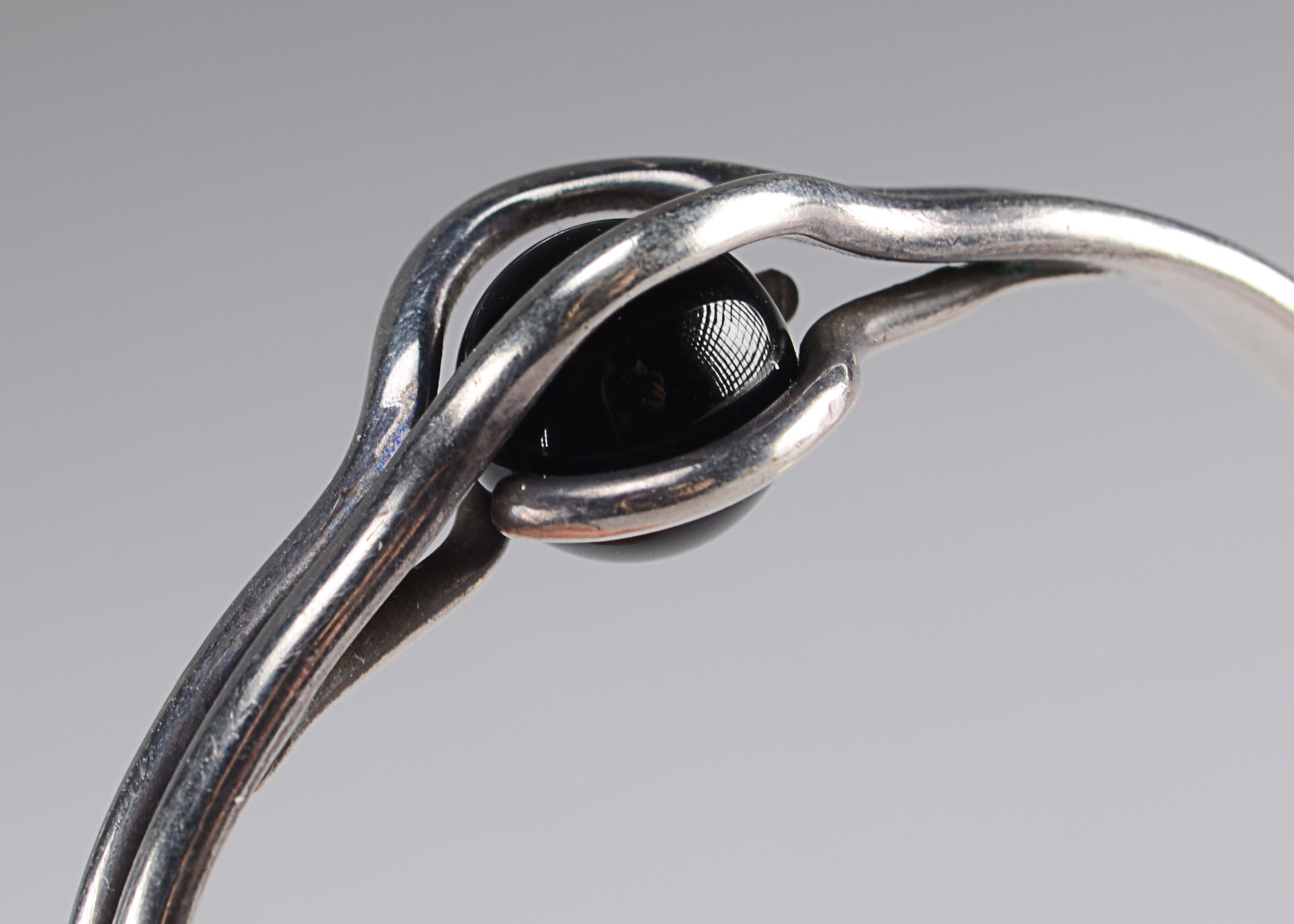 Modern Sterling Bracelet with Interchangeable Stones