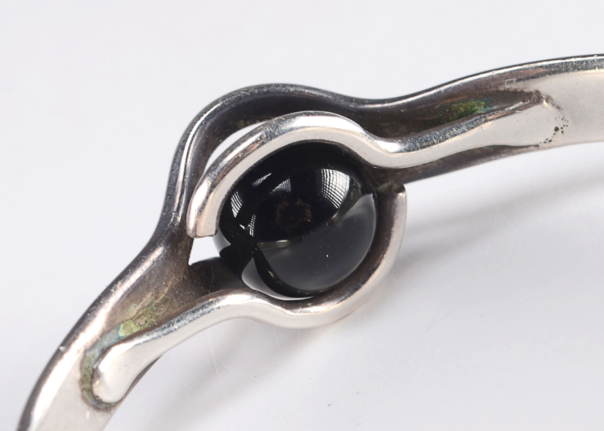 Modern Sterling Bracelet with Interchangeable Stones