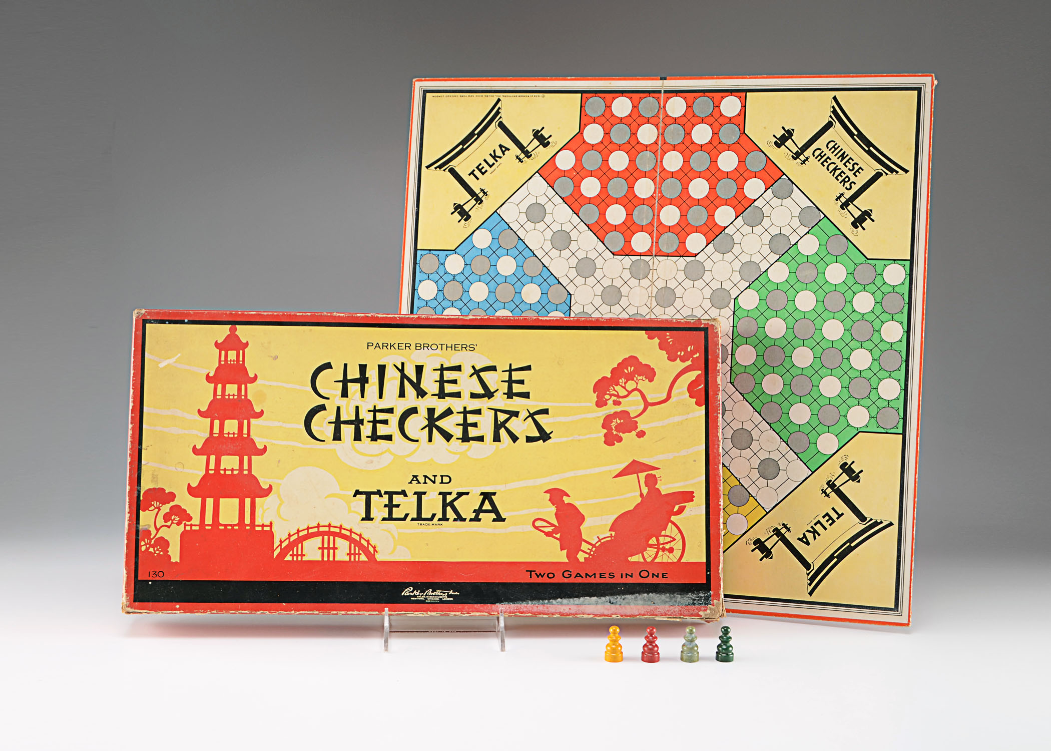 Vintage Parker Brothers' Chinese Checkers and Telka Game
