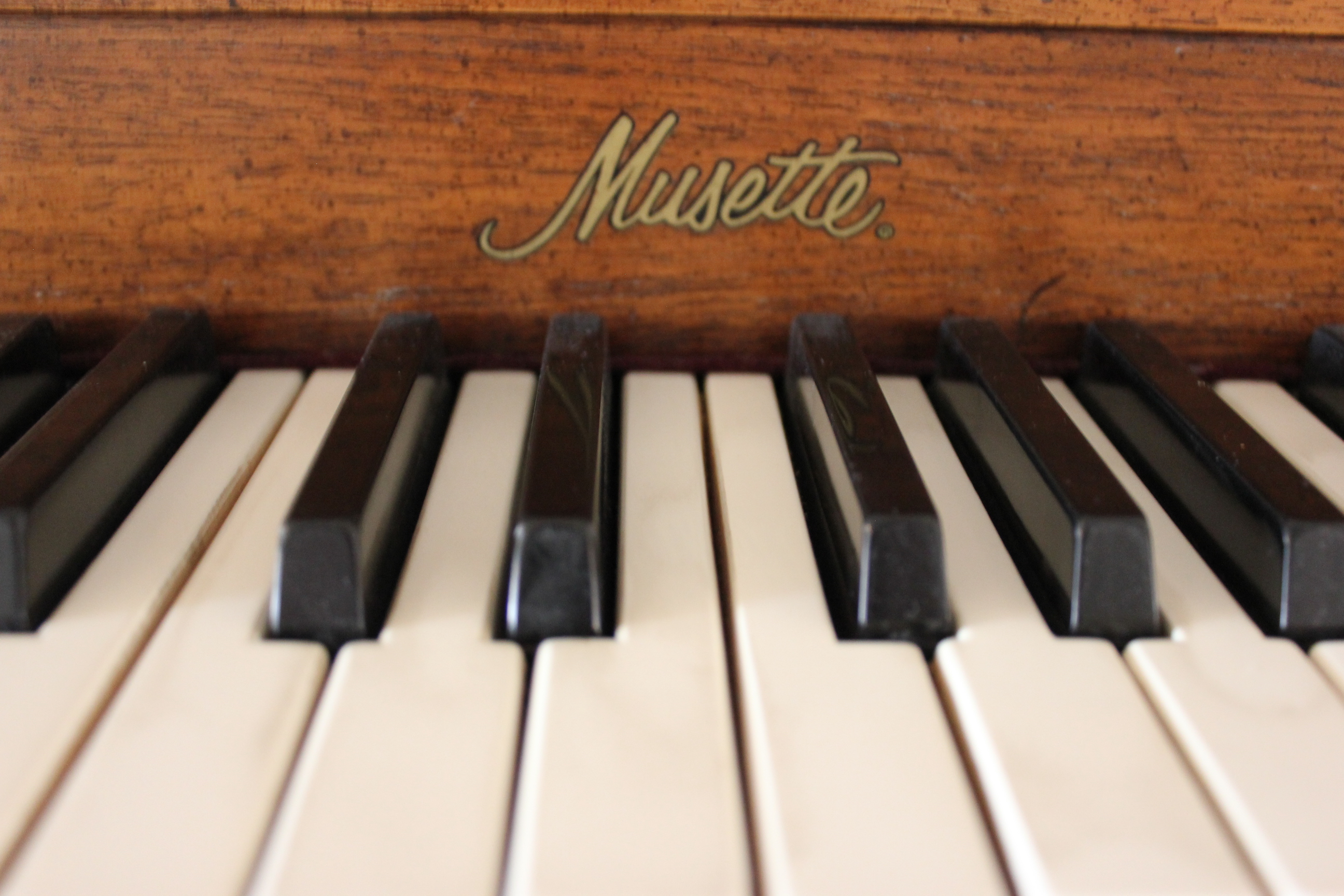 Upright Standard Piano Player, Bench, Piano Rolls and Sheet Music