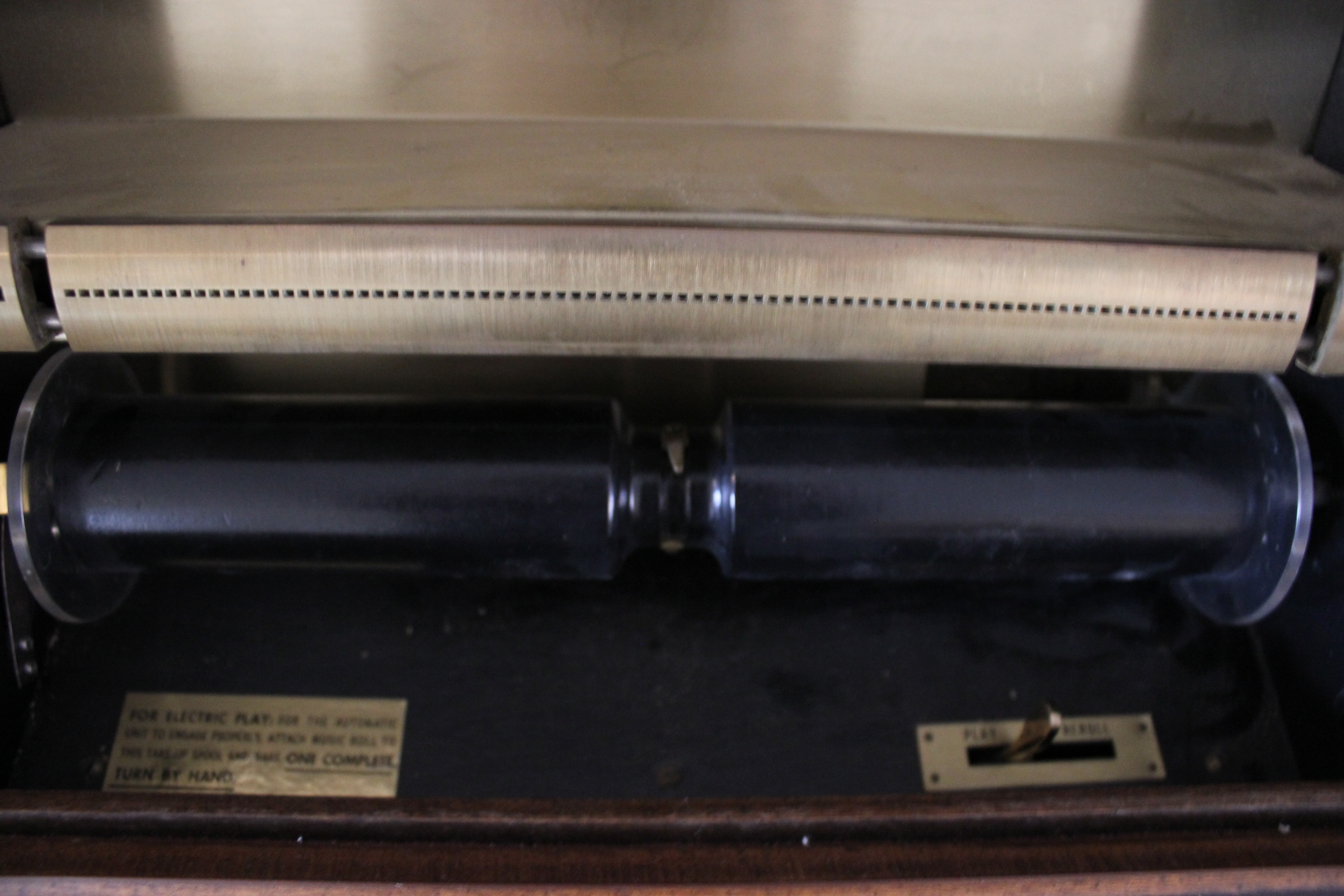 Upright Standard Piano Player, Bench, Piano Rolls and Sheet Music