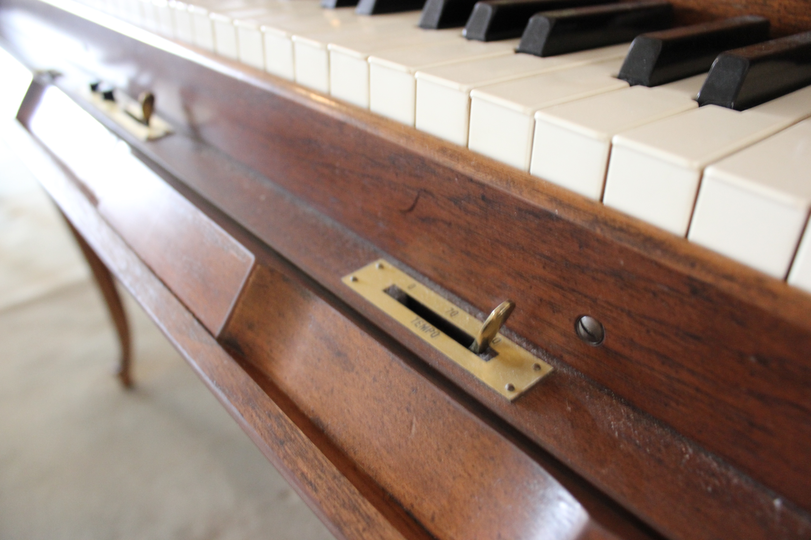 Upright Standard Piano Player, Bench, Piano Rolls and Sheet Music
