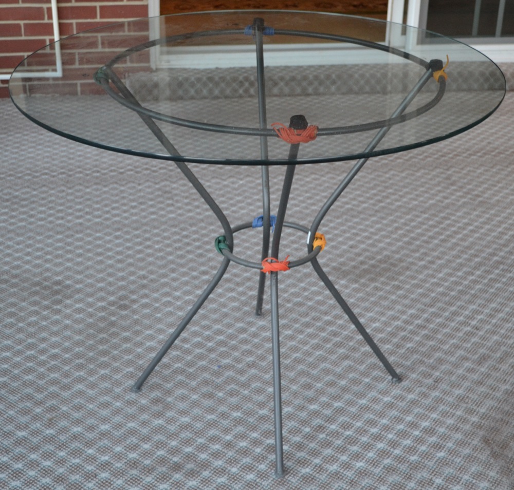 Metal and Glass Patio Table