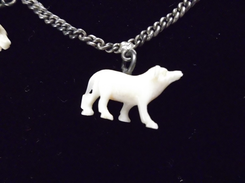 Hand Carved Ivory Charm Bracelet 