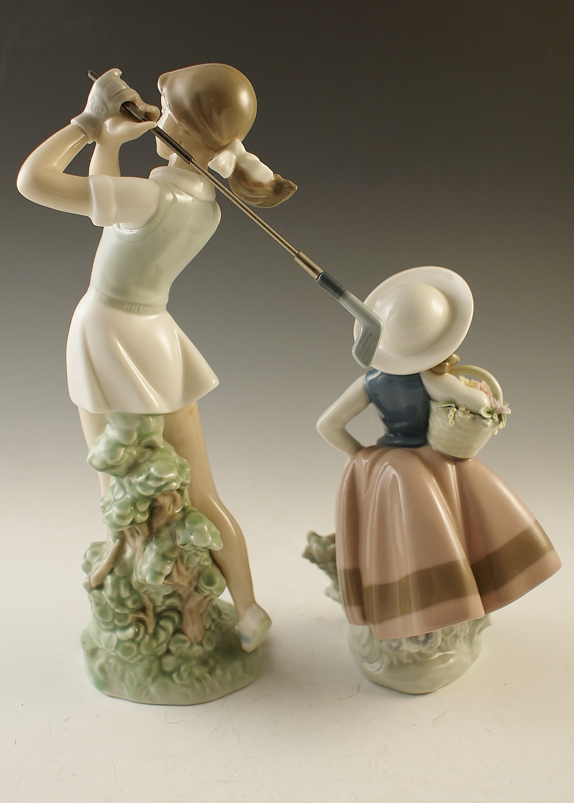 2 Porcelain Hand Painted Statuettes 