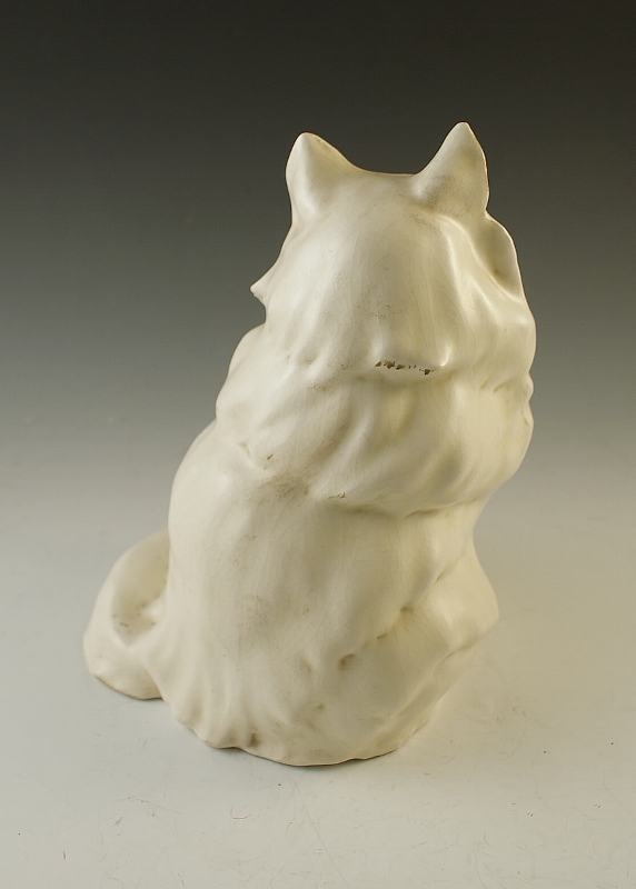 White Anthony Long Haired Cat Figurine