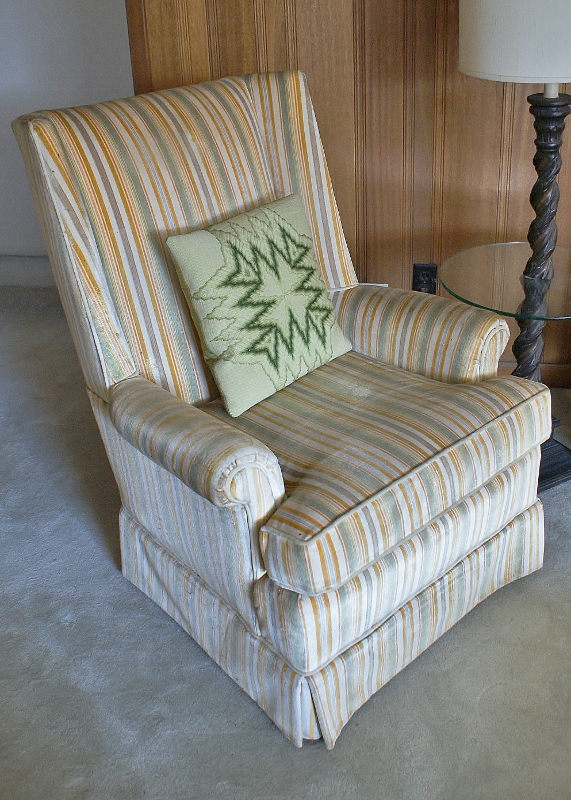 1960's Velour Wing Back Chair