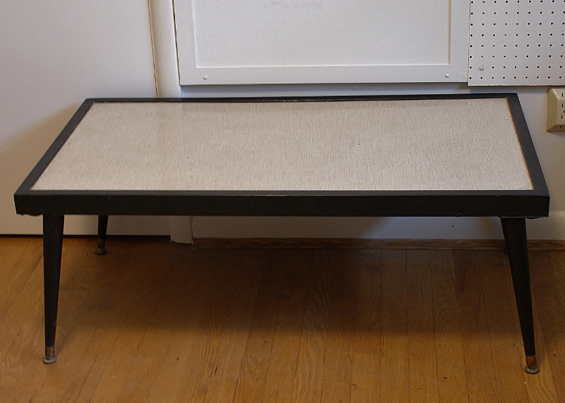 Mid Century Modern Black and Formica Top Coffee Table