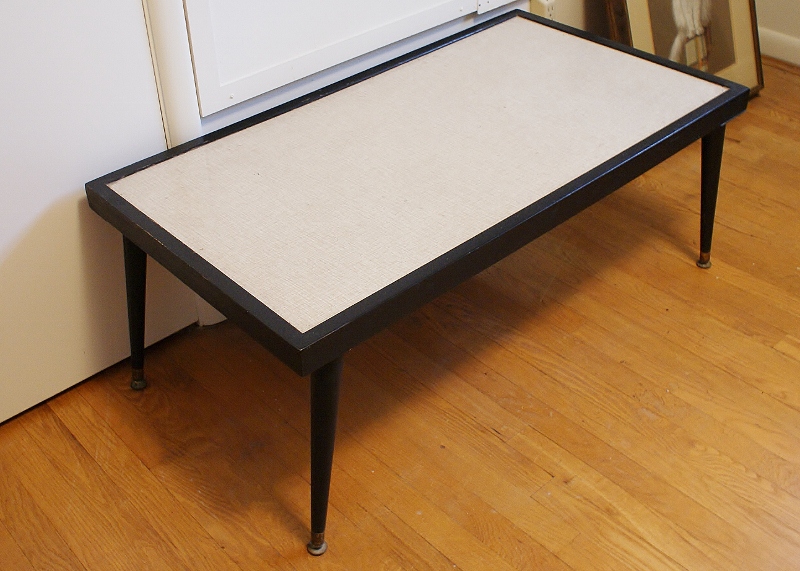 Mid Century Modern Black and Formica Top Coffee Table