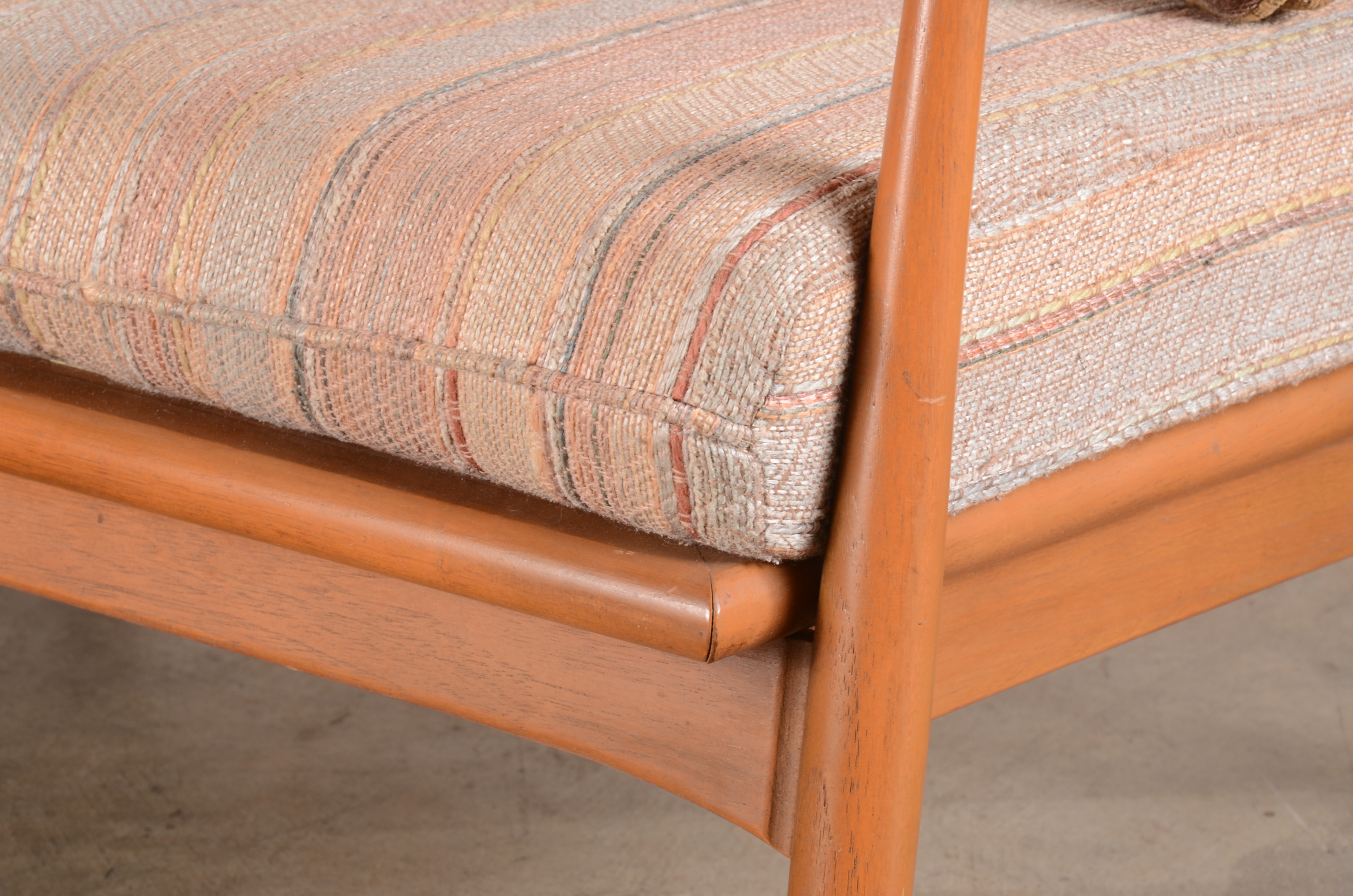 Mid Century Modern Danish Wood Frame Sofa