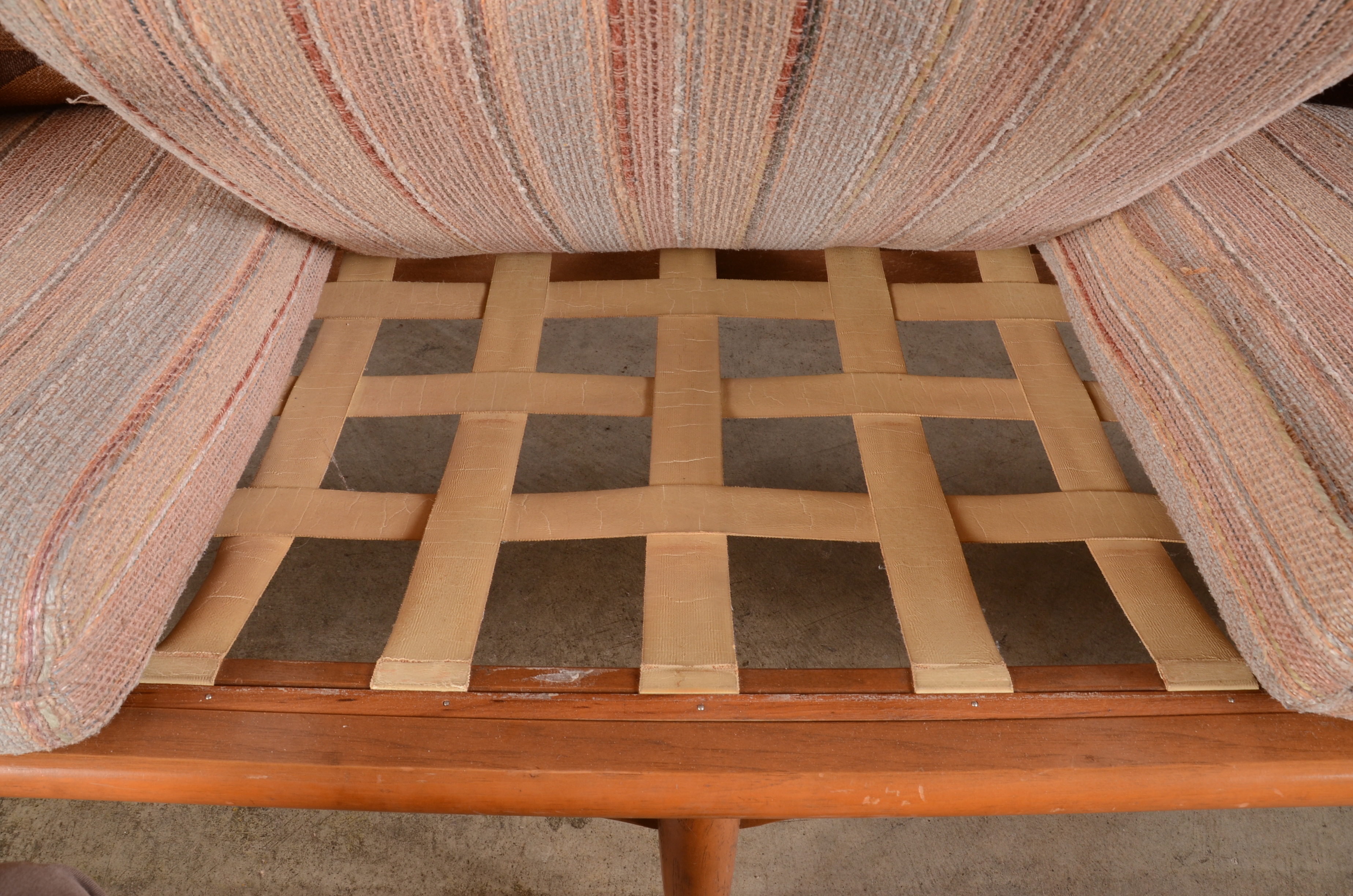 Mid Century Modern Danish Wood Frame Sofa