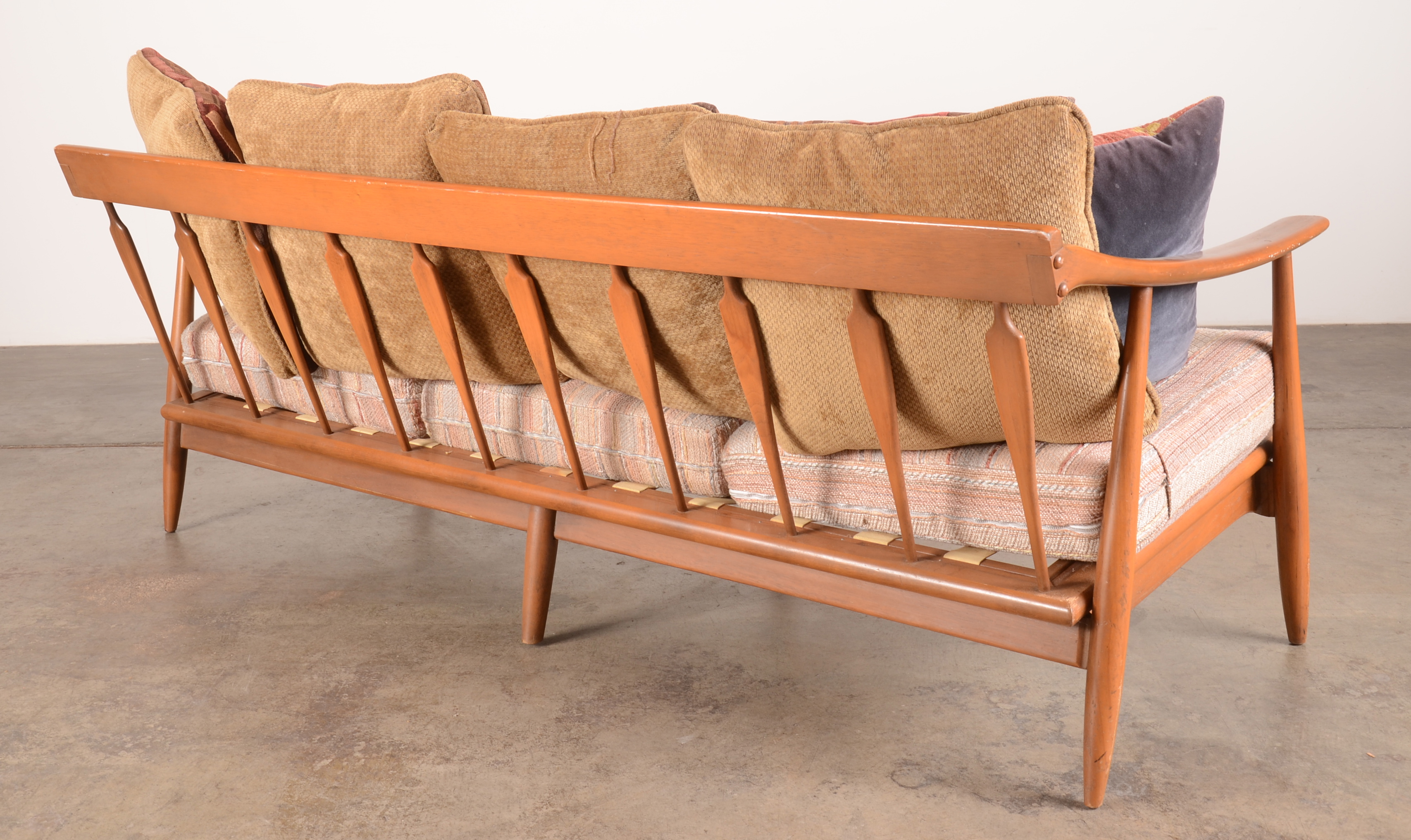 Mid Century Modern Danish Wood Frame Sofa