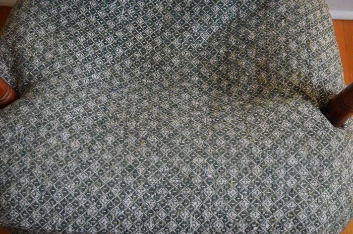 Wooden Chair with Woven Seat and Cloth Cushioning