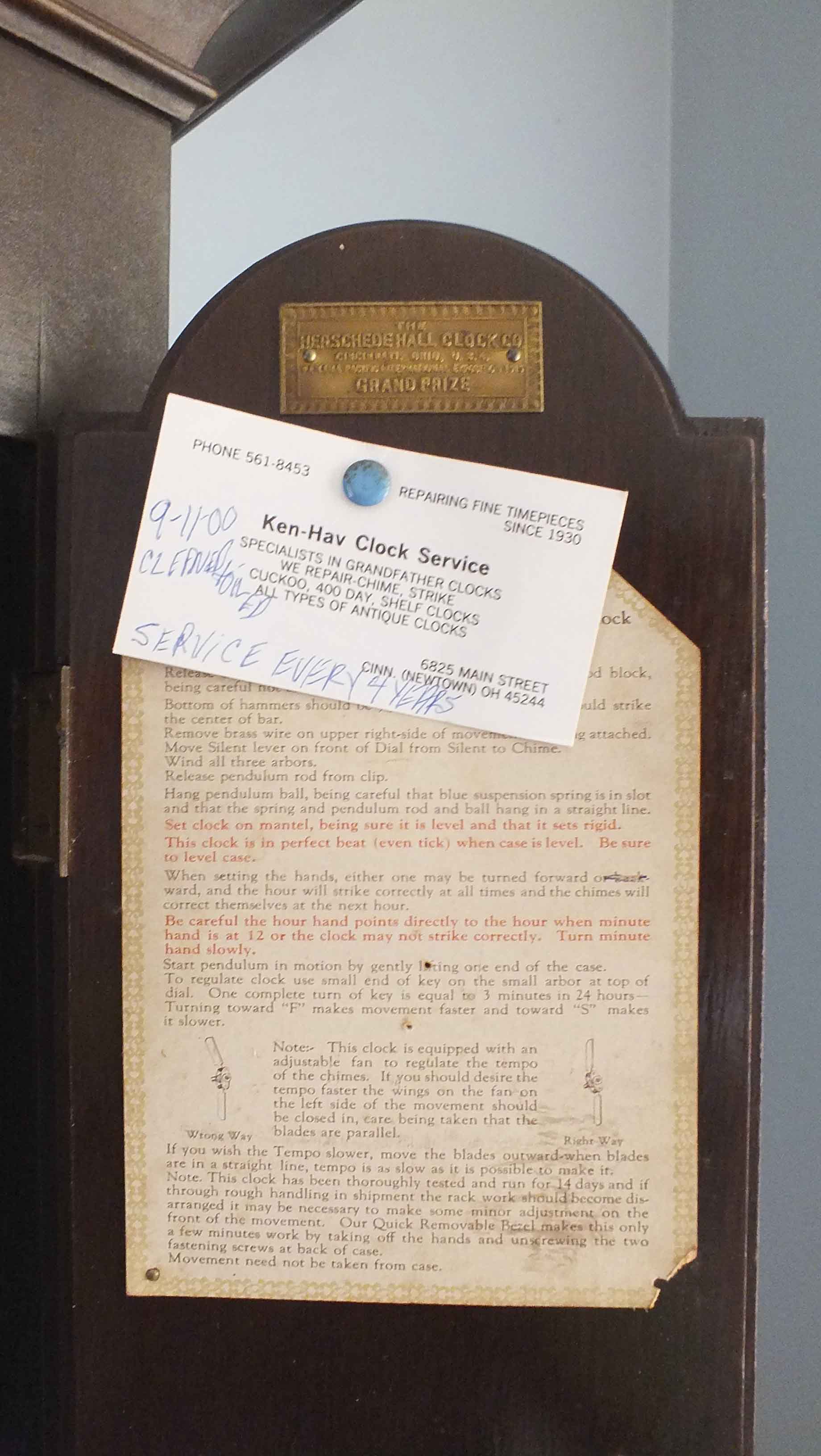  Antique Herschede Hall Grandmother Clock 