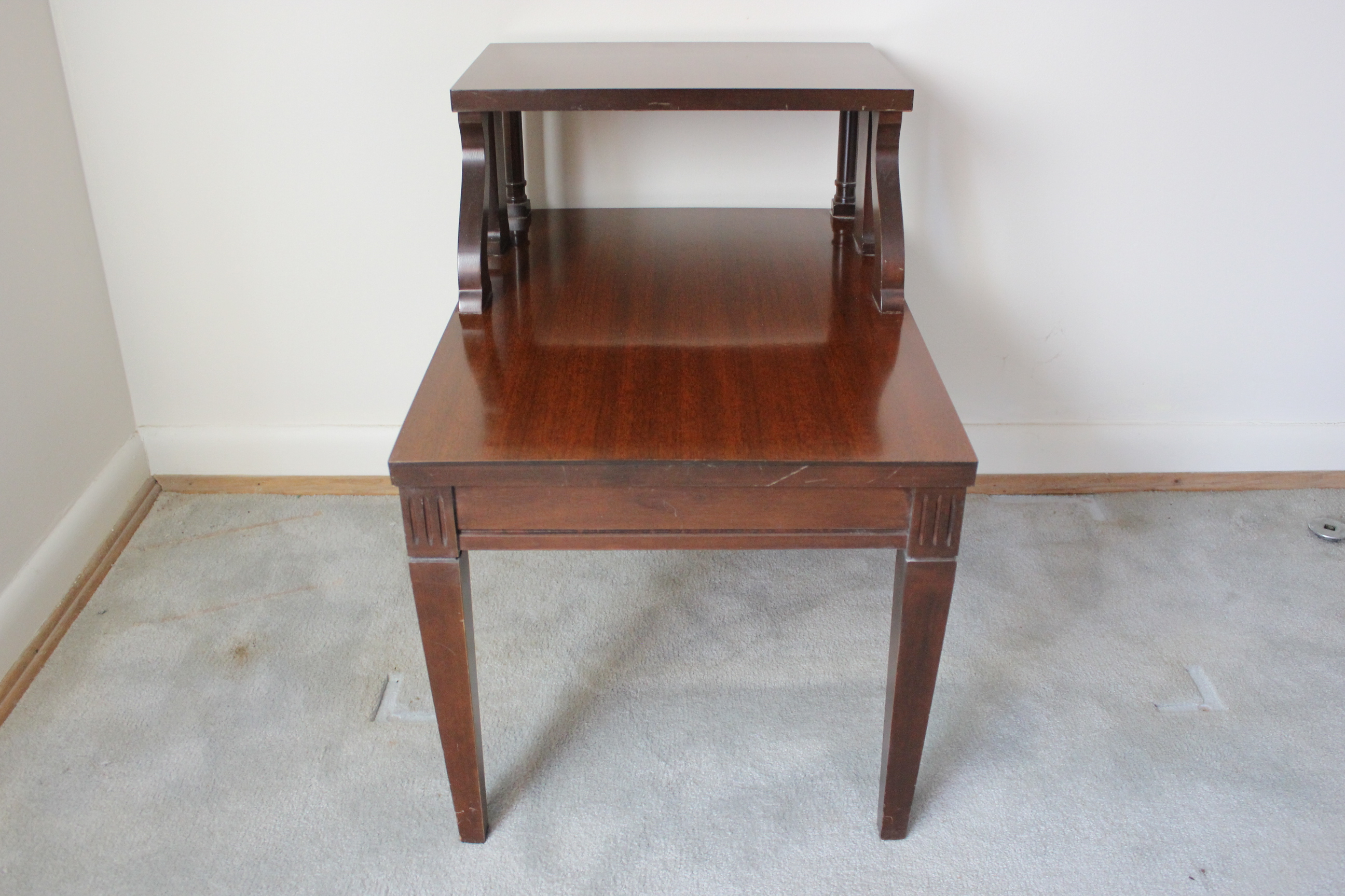 Mersman Mahogany Two-Tier Side Step Table