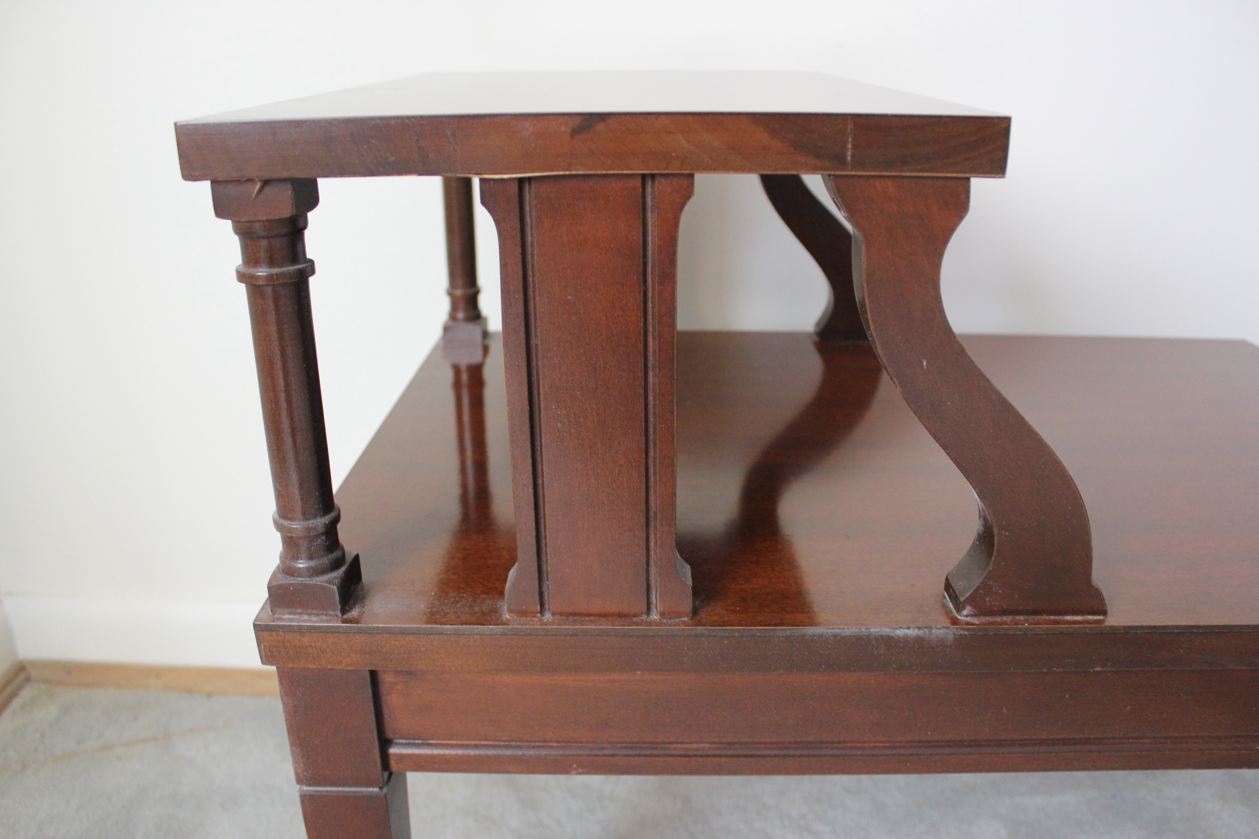 Mersman Mahogany Two-Tier Side Step Table