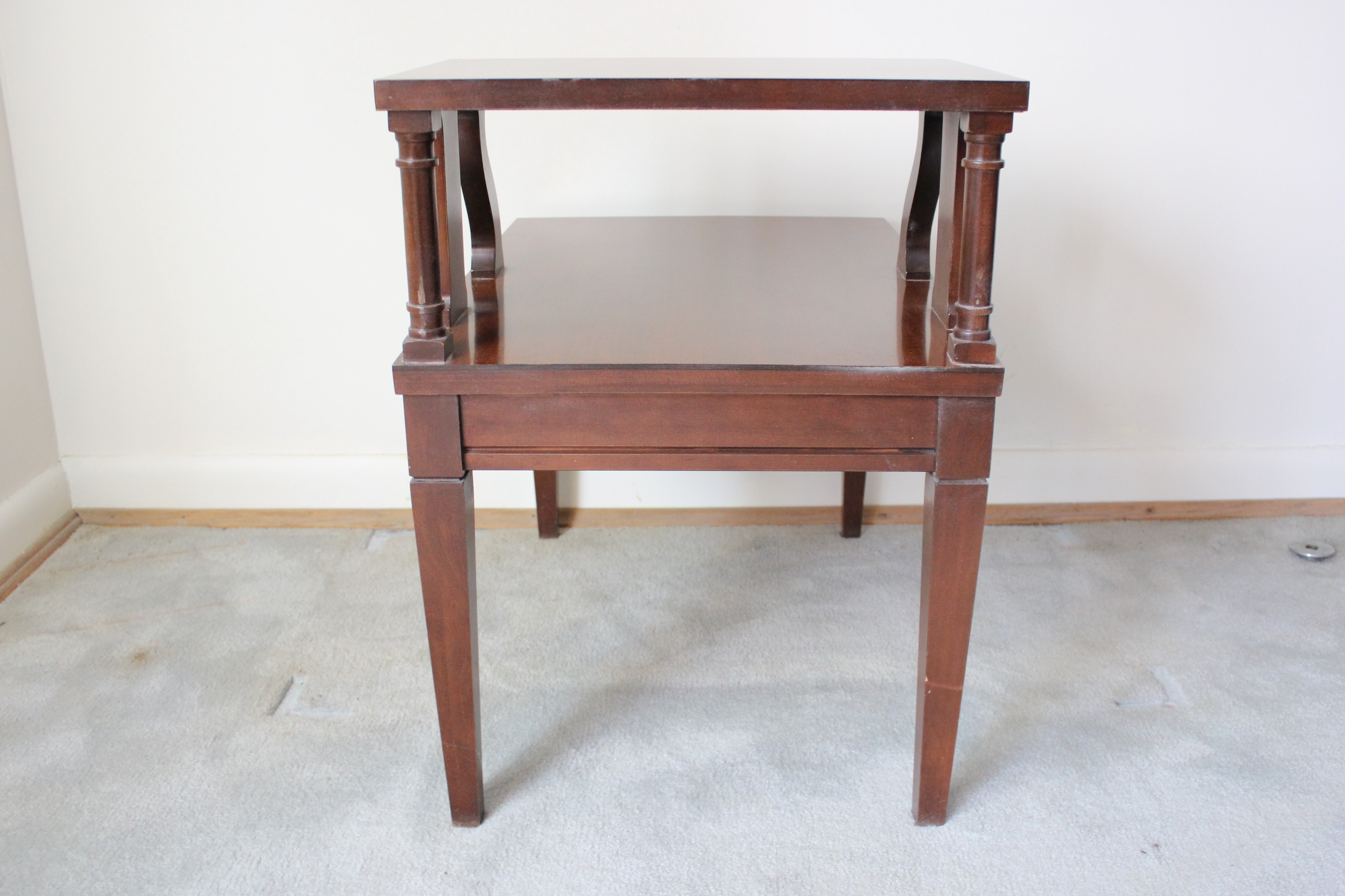 Mersman Mahogany Two-Tier Side Step Table