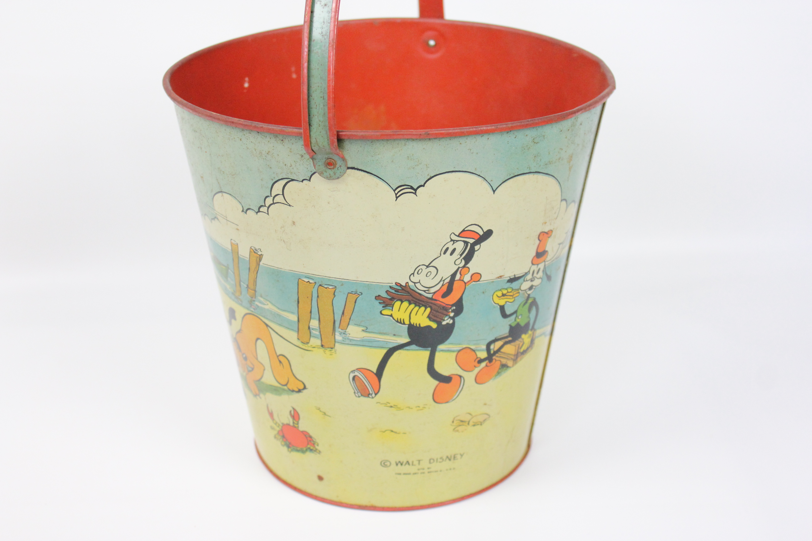 1930s Walt Disney "Treasure Island" Tin Sand Pail by The Ohio Art Co.