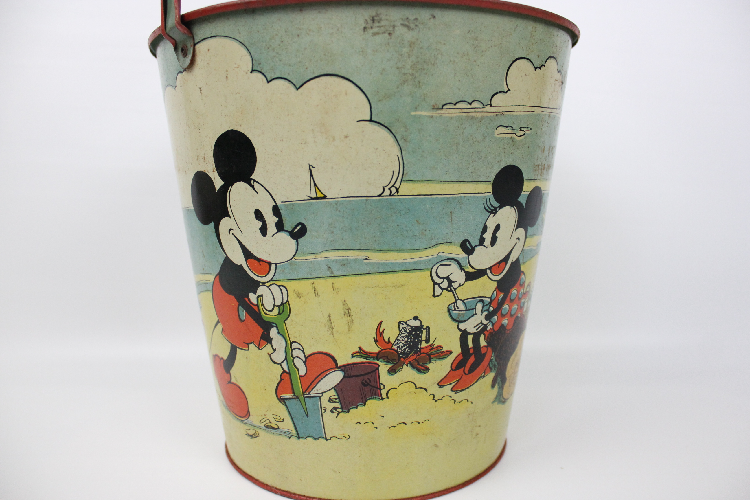 1930s Walt Disney "Treasure Island" Tin Sand Pail by The Ohio Art Co.