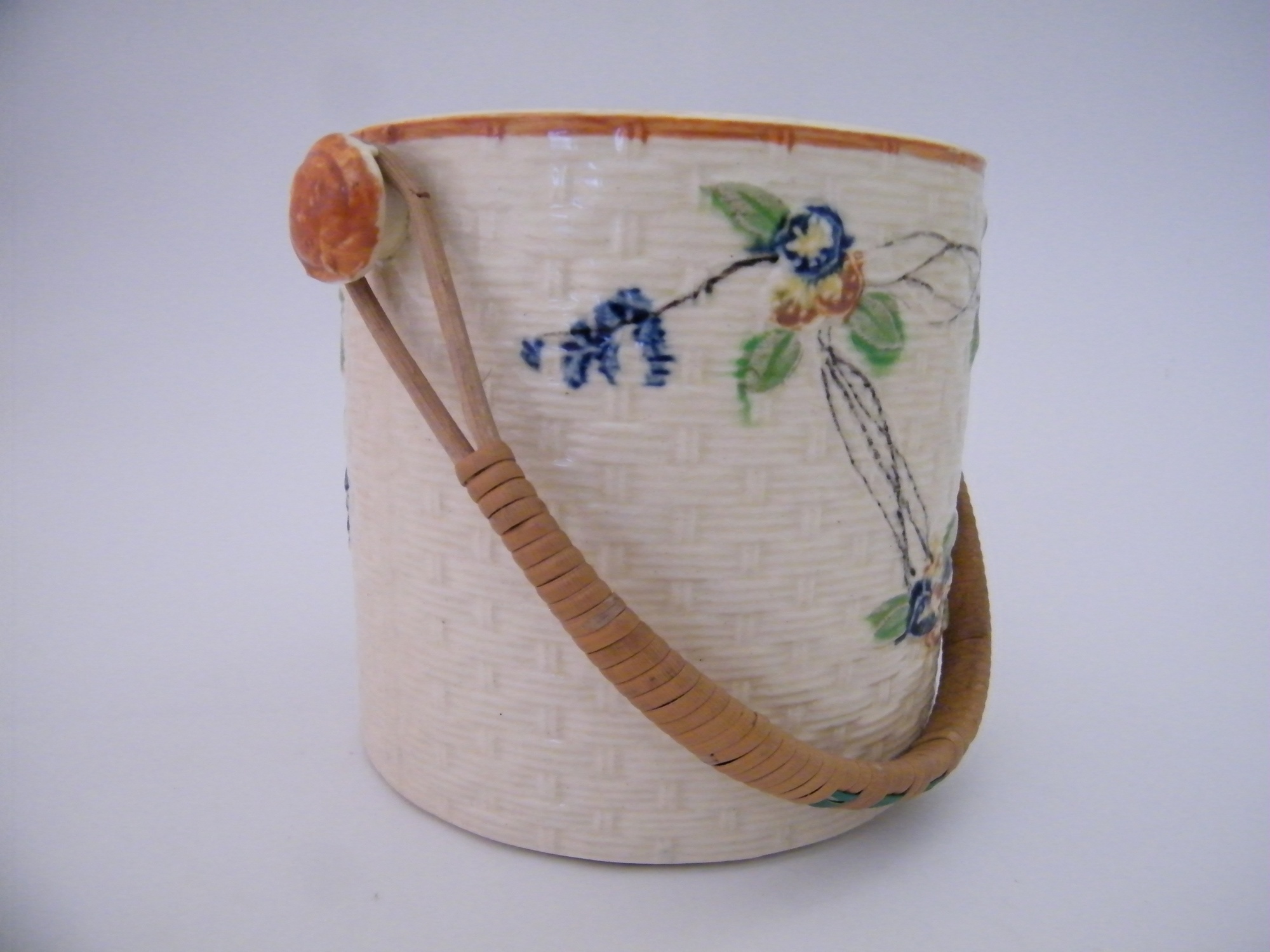 Vintage Japanese Majolica Biscuit Jar
