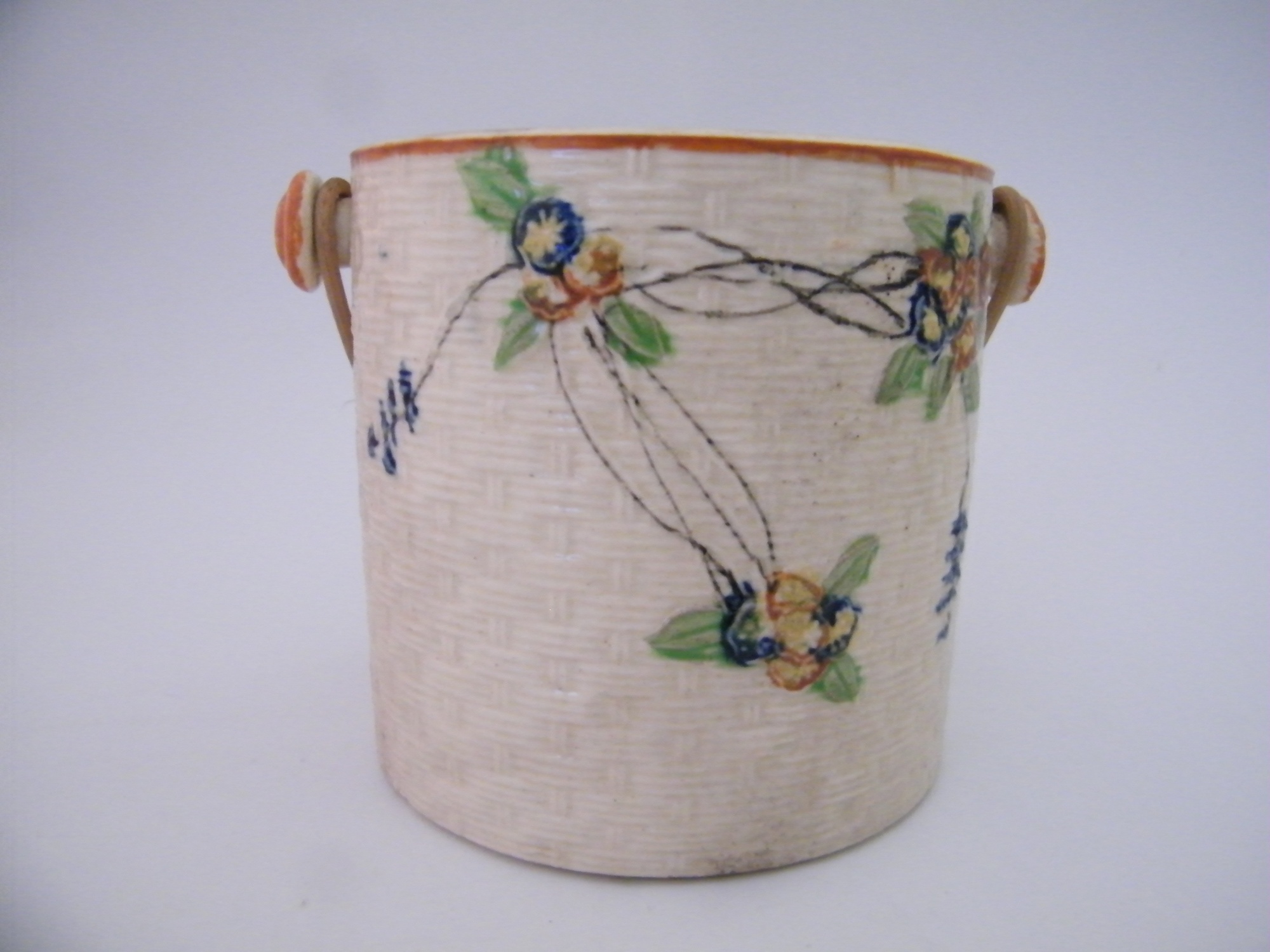 Vintage Japanese Majolica Biscuit Jar