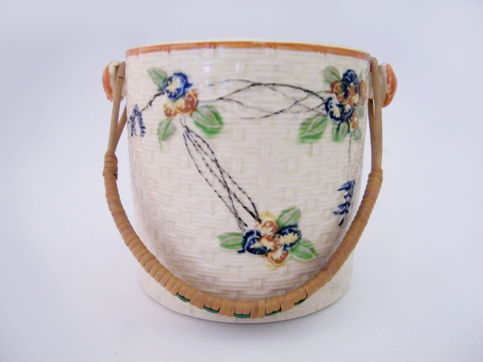 Vintage Japanese Majolica Biscuit Jar