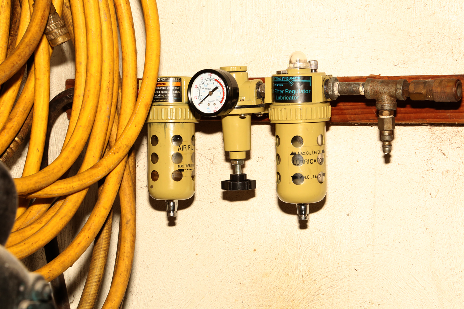 Sanborn Black Max 5HP Air Compressor with Pneumatic Regulator and Accessories