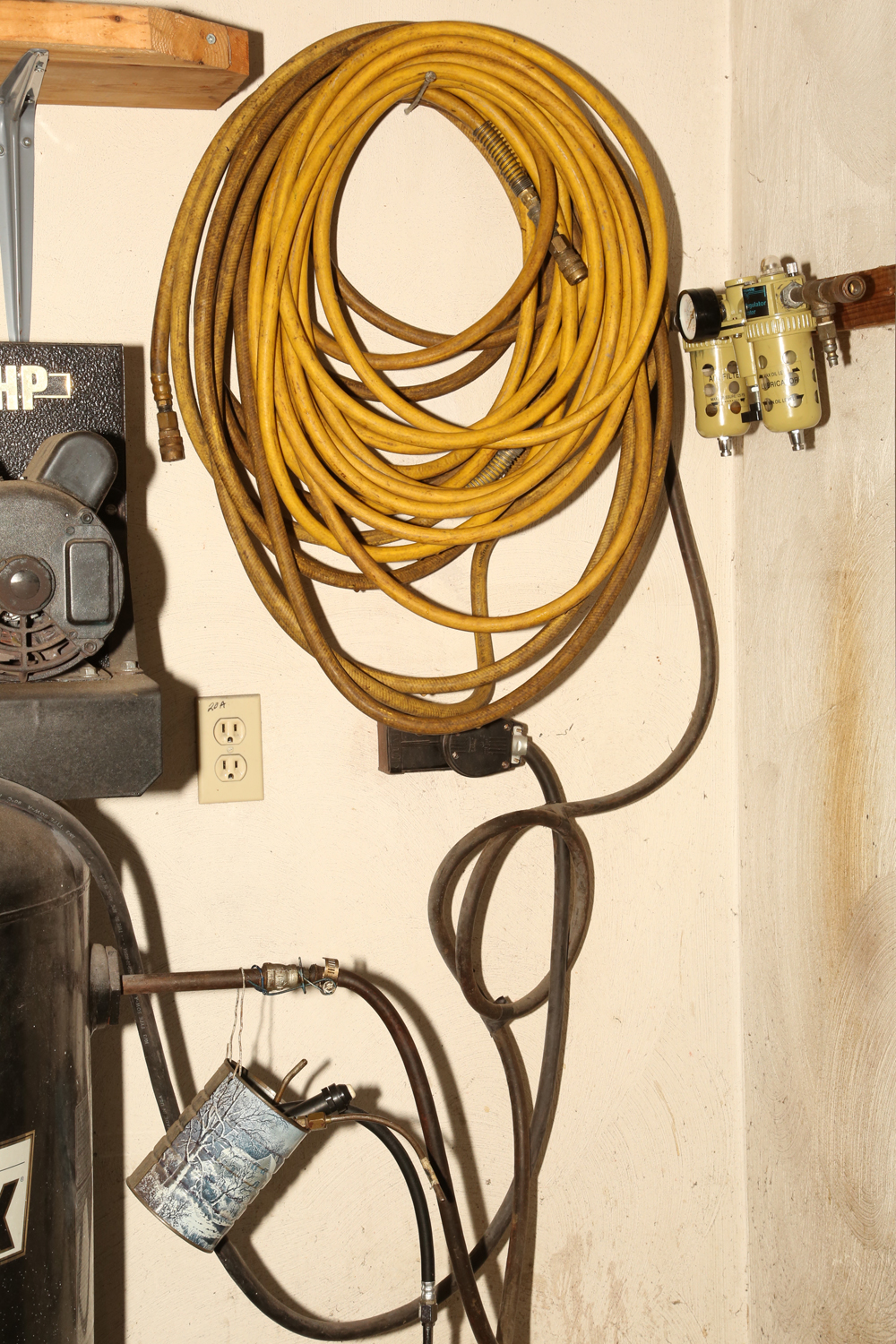 Sanborn Black Max 5HP Air Compressor with Pneumatic Regulator and Accessories