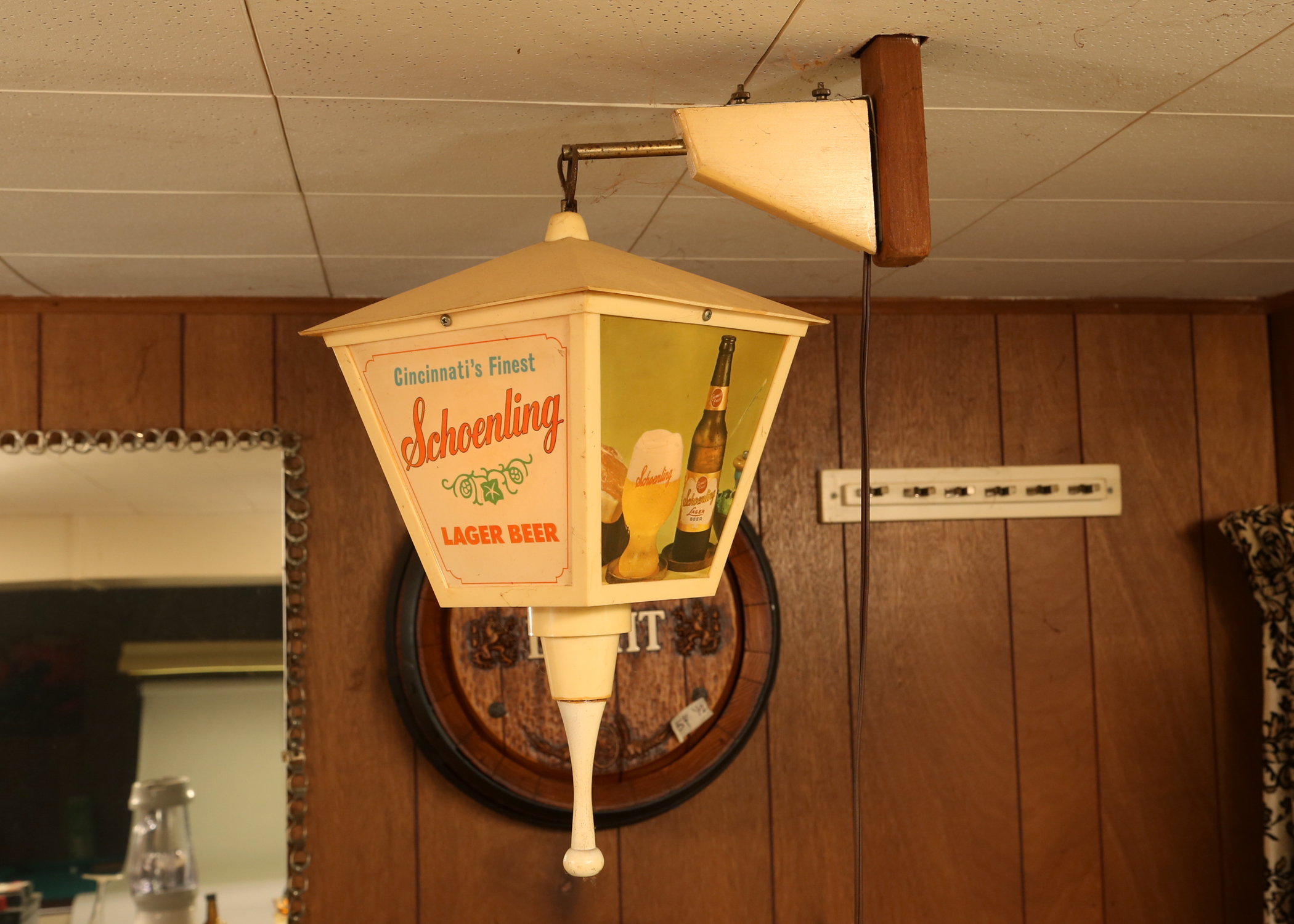Vintage Rotating Schoenling Beer Sign