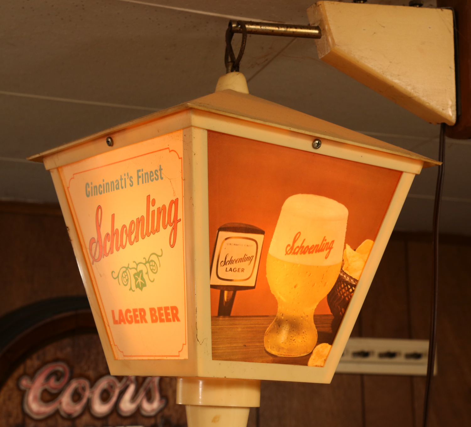 Vintage Rotating Schoenling Beer Sign