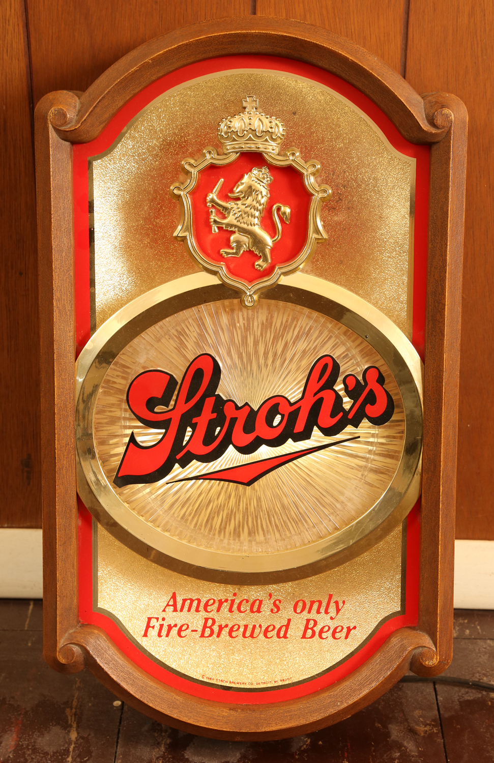 Vintage Lighted Stroh's Beer Sign