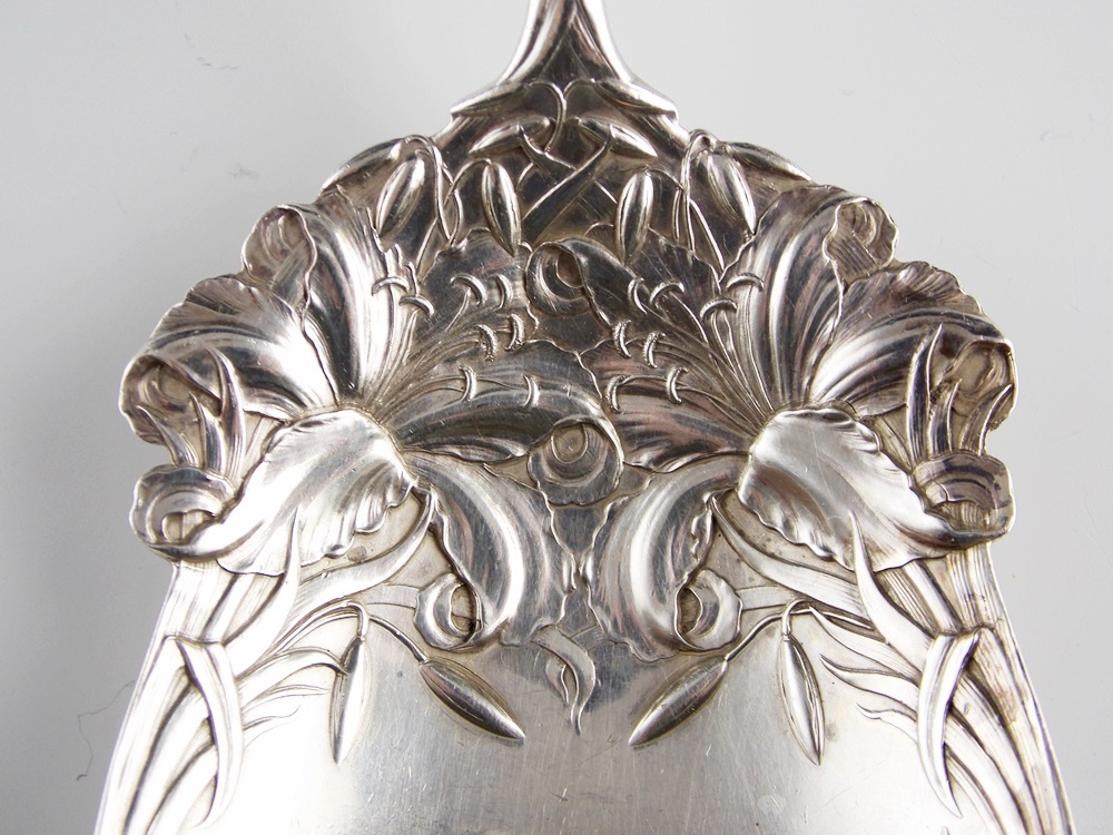 A Rare and Resplendent Antique Sterling Silver Serving Spoon 