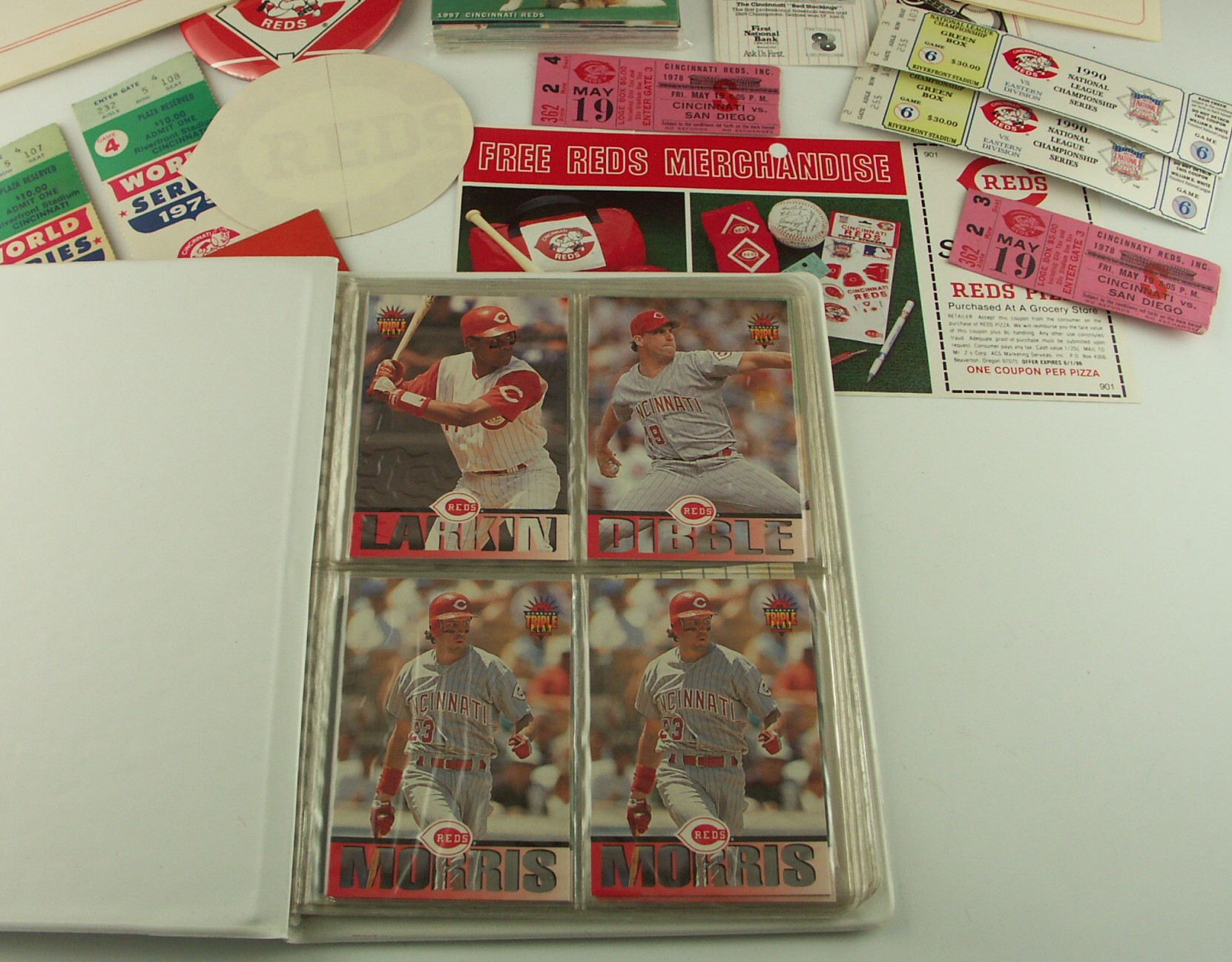 Cincinnati Reds Memorabilia Includes 1975 World Series Tickets and Signed Photo