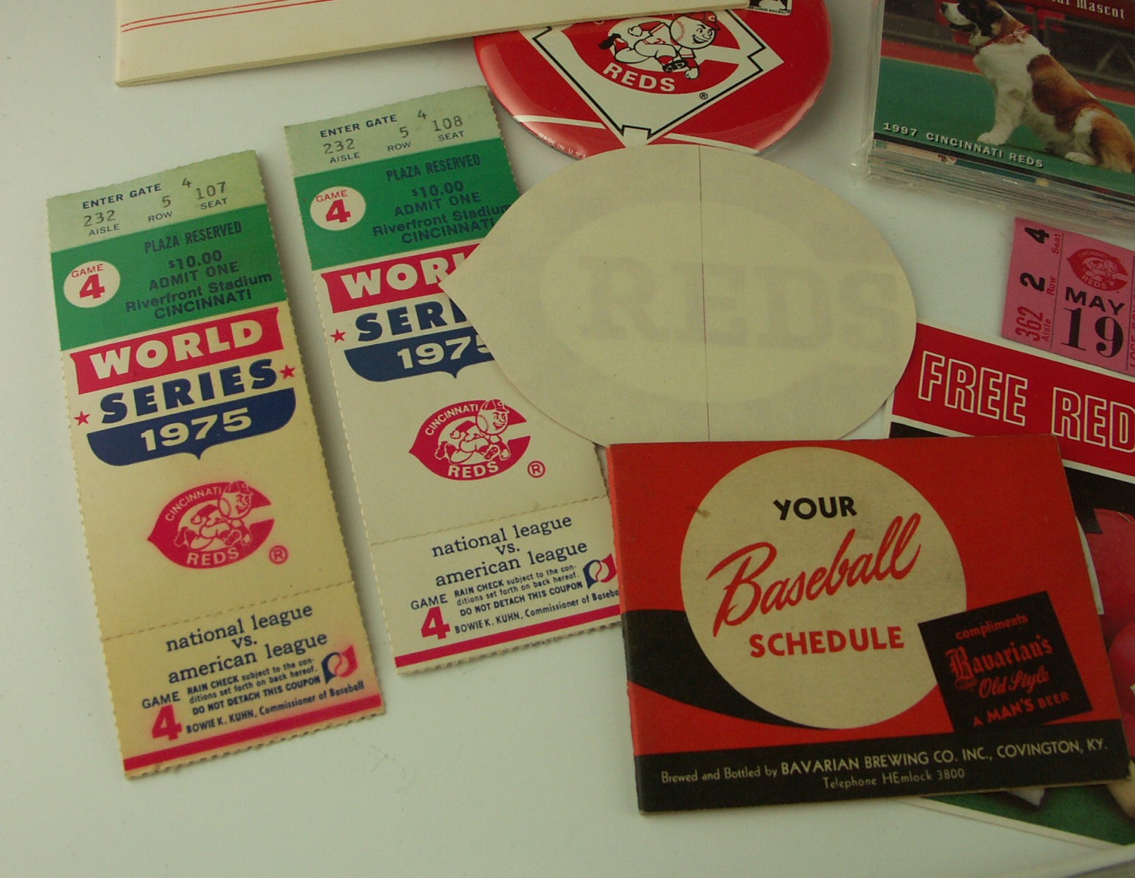 Cincinnati Reds Memorabilia Includes 1975 World Series Tickets and Signed Photo