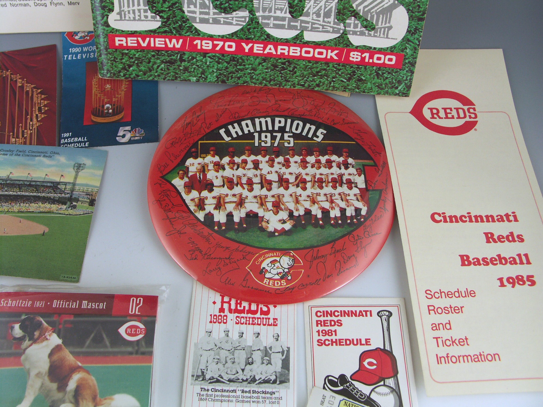 Cincinnati Reds Memorabilia Includes 1975 World Series Tickets and Signed Photo