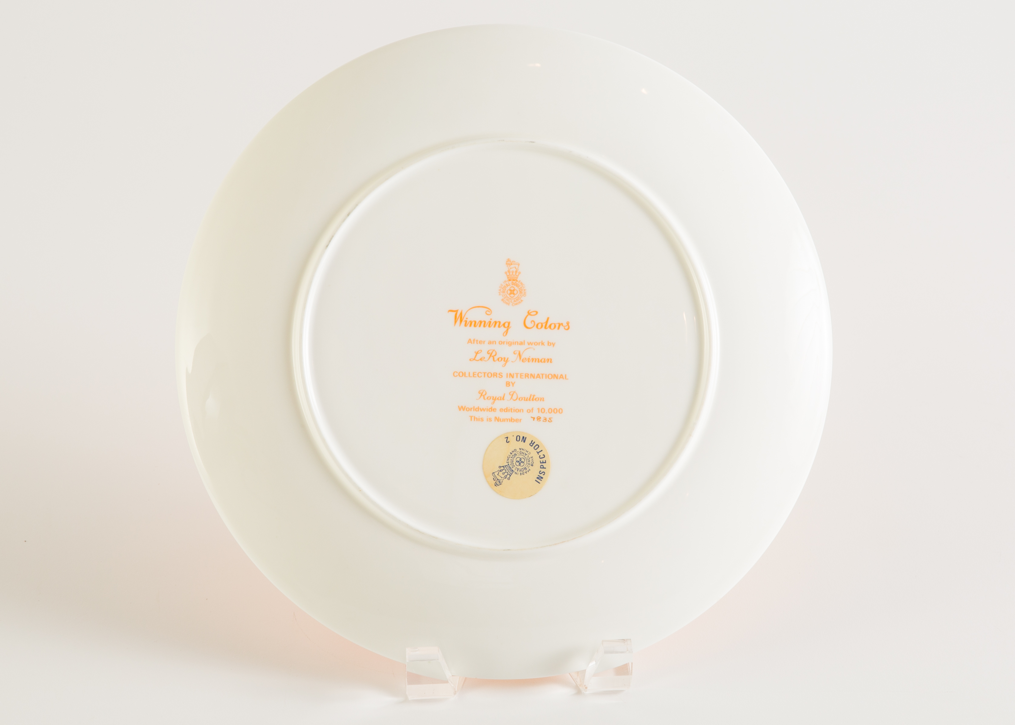 LeRoy Neiman Bone China "Winning Colors" Collection Plate