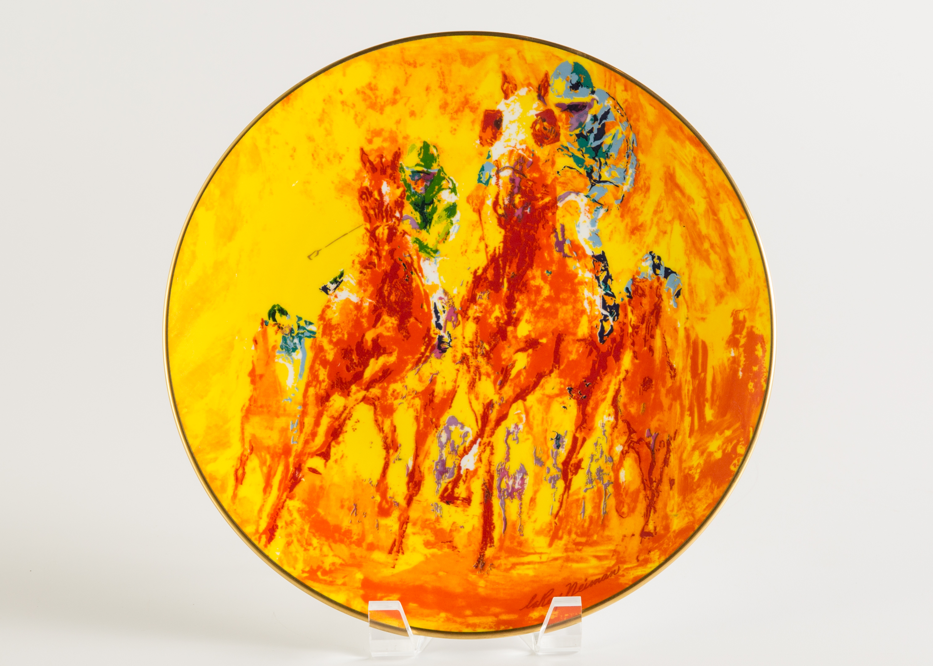 LeRoy Neiman Bone China "Winning Colors" Collection Plate