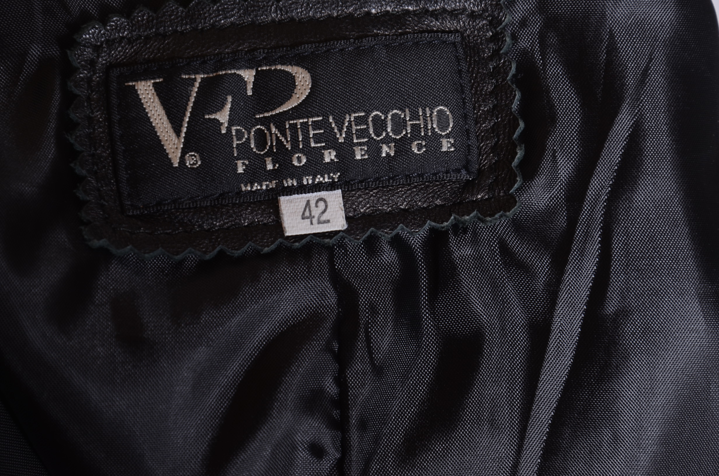  An Italian Ponte Vecchio Black Soft Calf Skin Leather Blazer