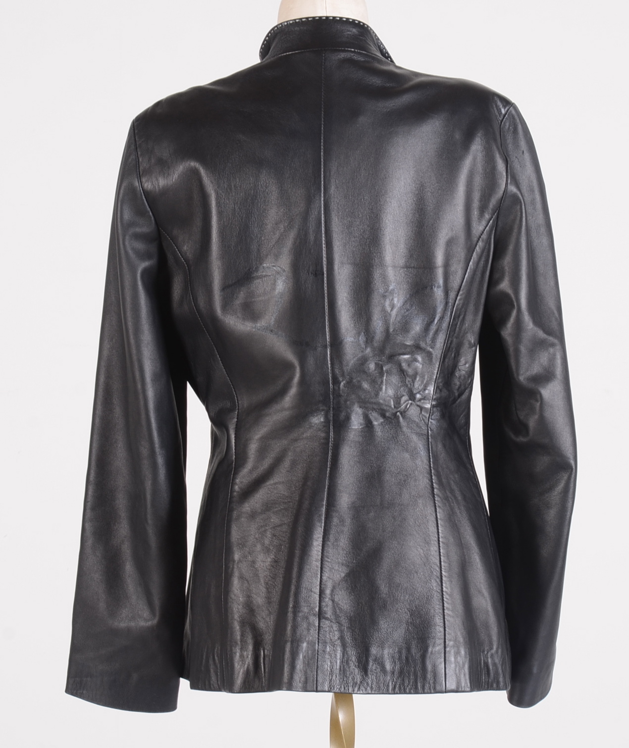  An Italian Ponte Vecchio Black Soft Calf Skin Leather Blazer