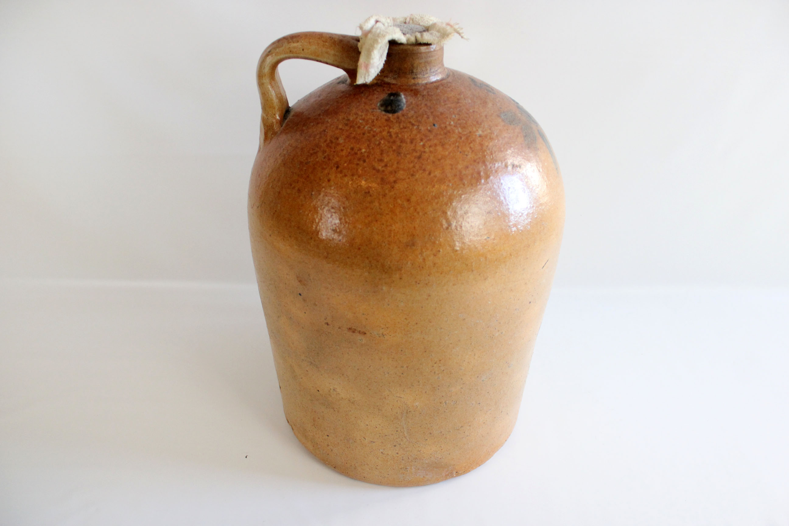 Antique 5 Gallon Stoneware Jug & Cork "WM. Rupp. Mfr., Harrison, Ohio" 