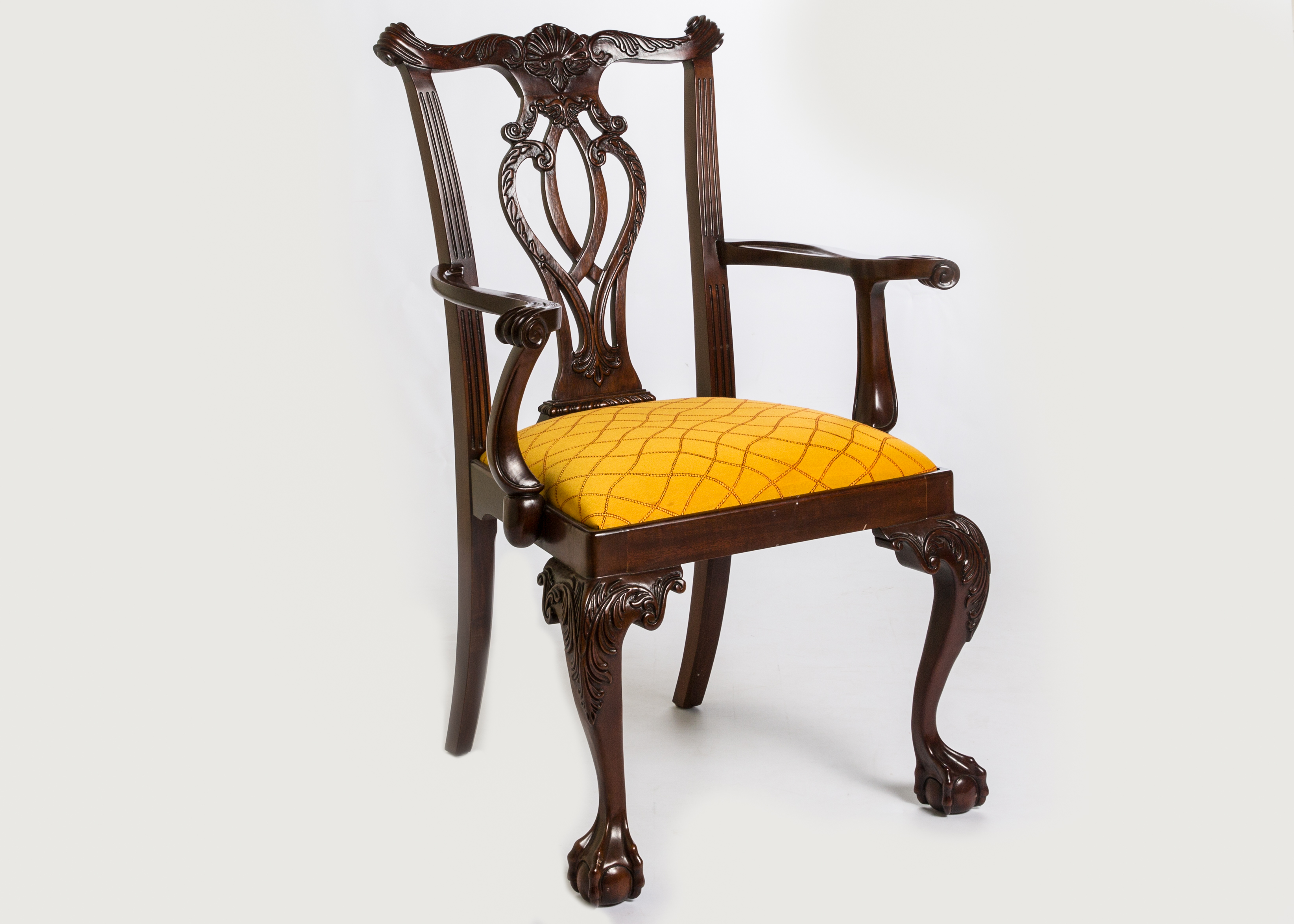 Chippendale Style Carved Mahogany Dining Chairs 