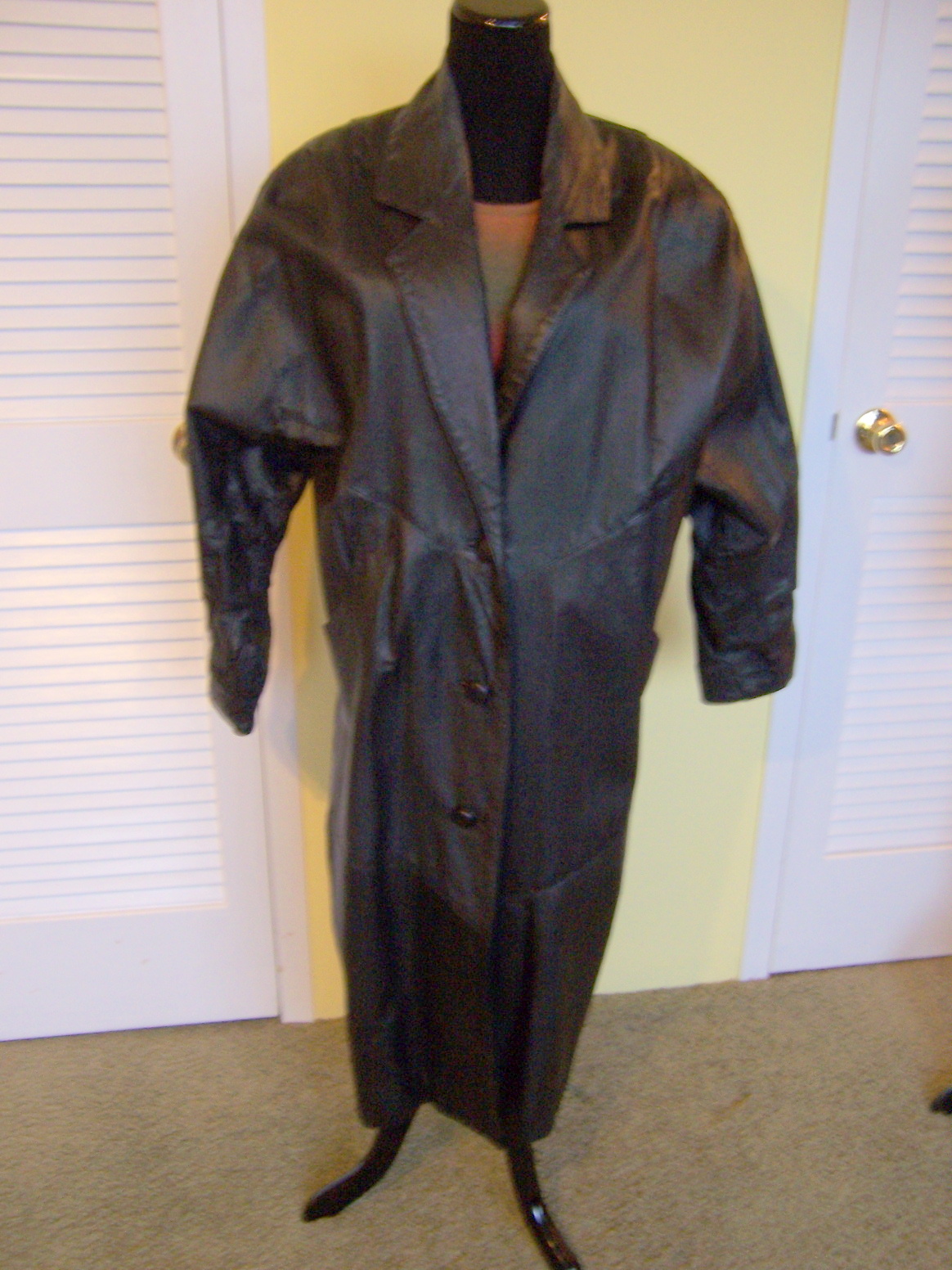 Vintage 1980s Full-Length Leather Coat